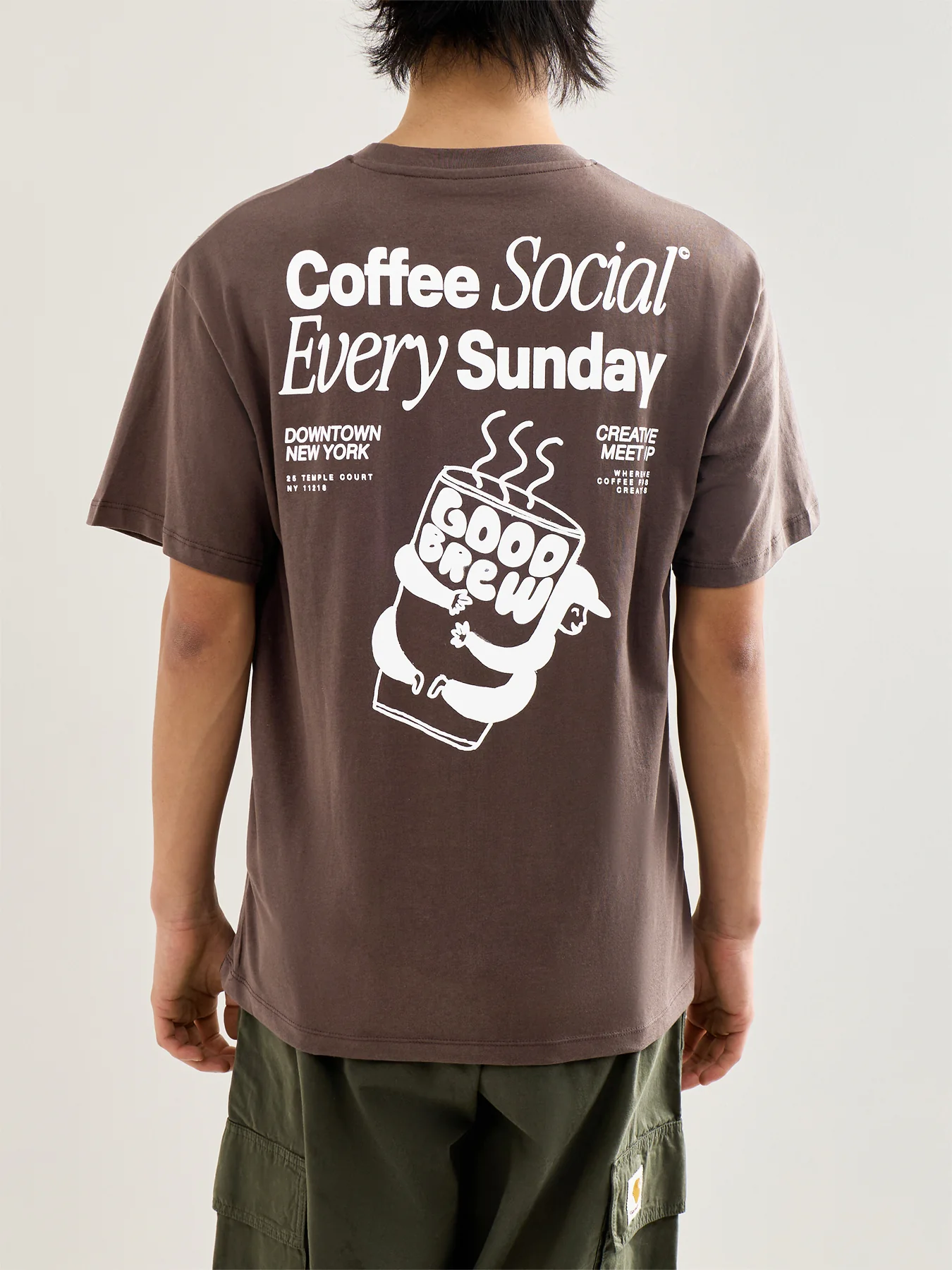Jorcoffee Short Sleeve Crew Neck T Shirt Brown - Image 5