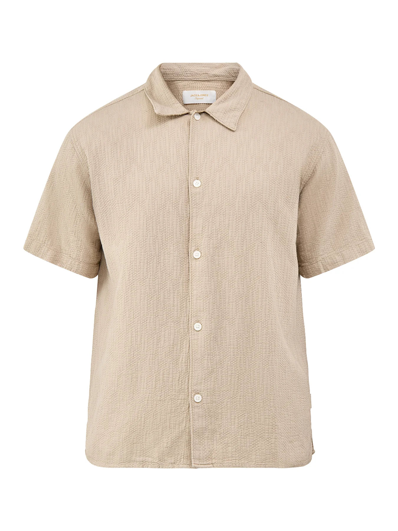 Montauk Wavy Texture Short Sleeve Shirt Beige