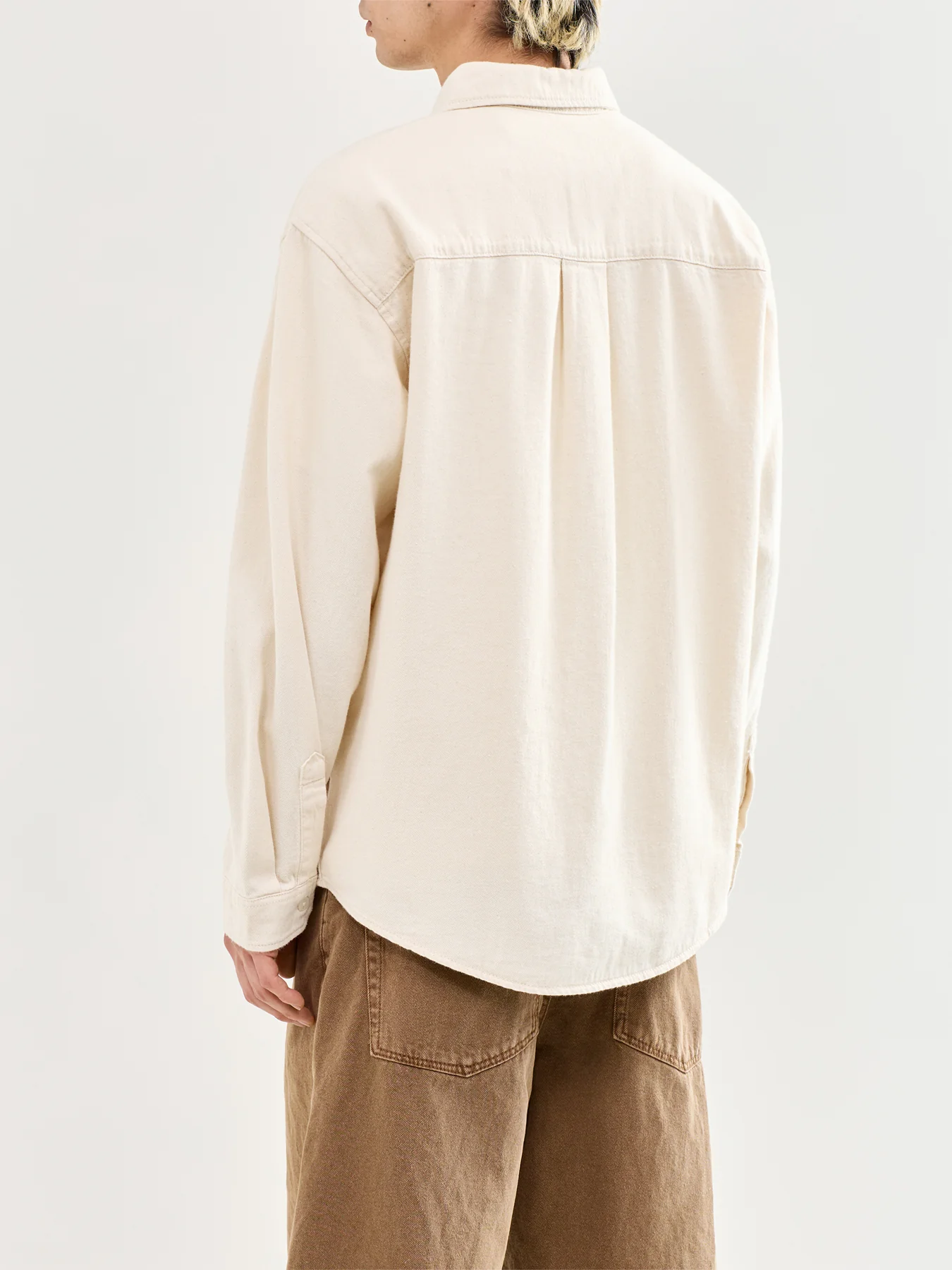 Long Sleeve Denim Shirt Cream - Image 5