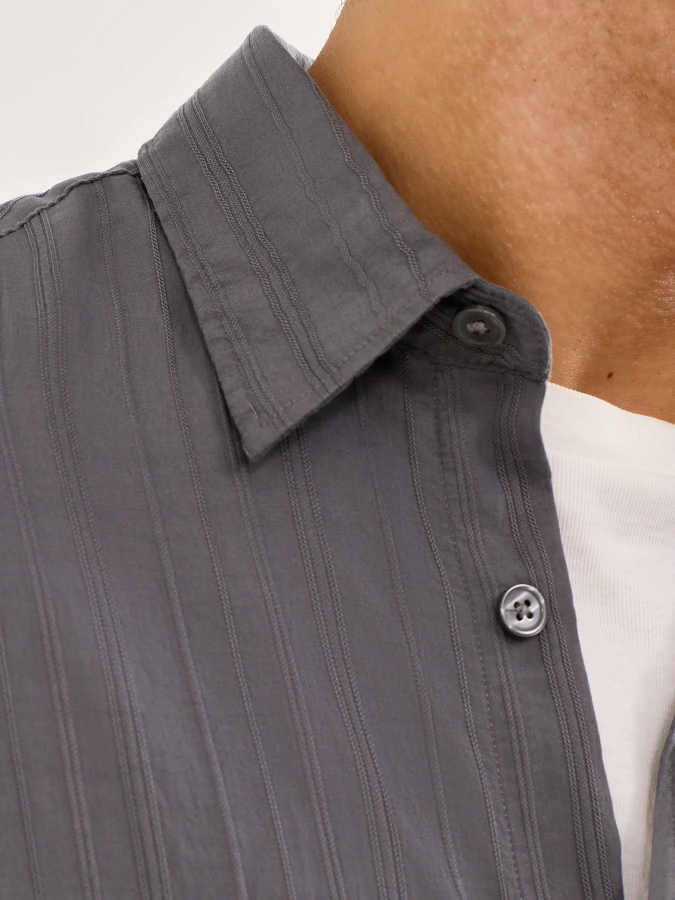 Kingston Dobby Shirt Grey - Image 3