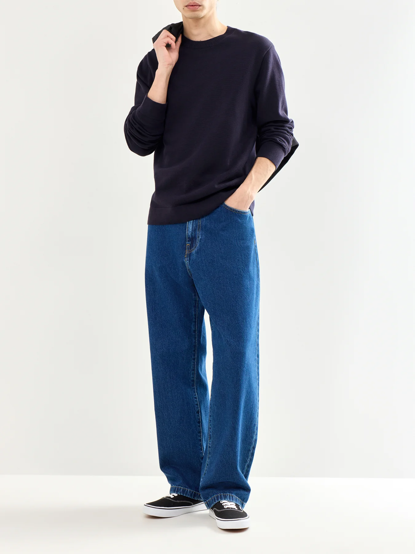 Spring Knit Crew Neck Navy - Image 2