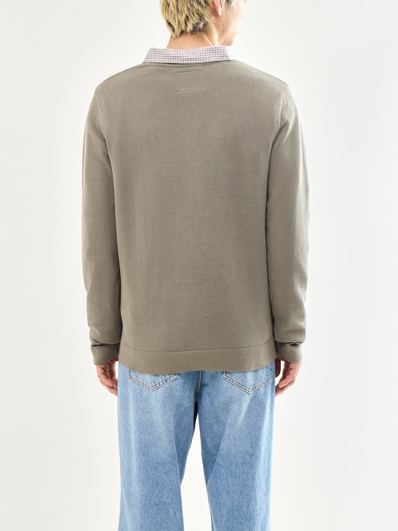 Spring Knit Crew Neck Olive - Image 5