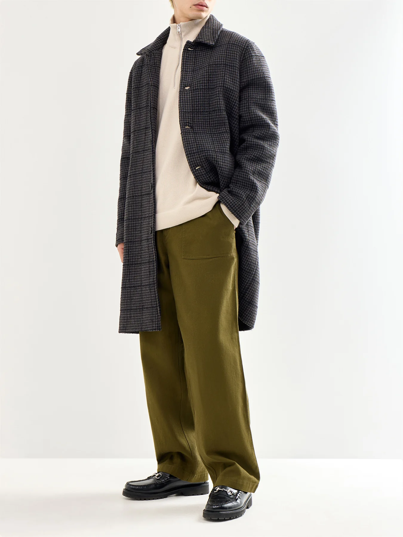 Spring Knit Half Zip Beige - Image 2