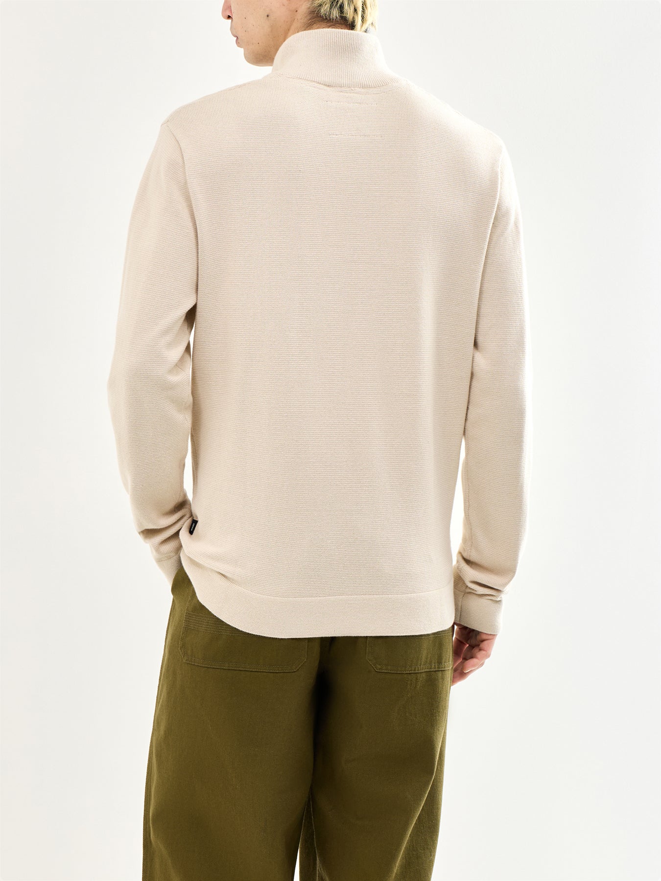 Spring Knit Half Zip Beige - Image 5