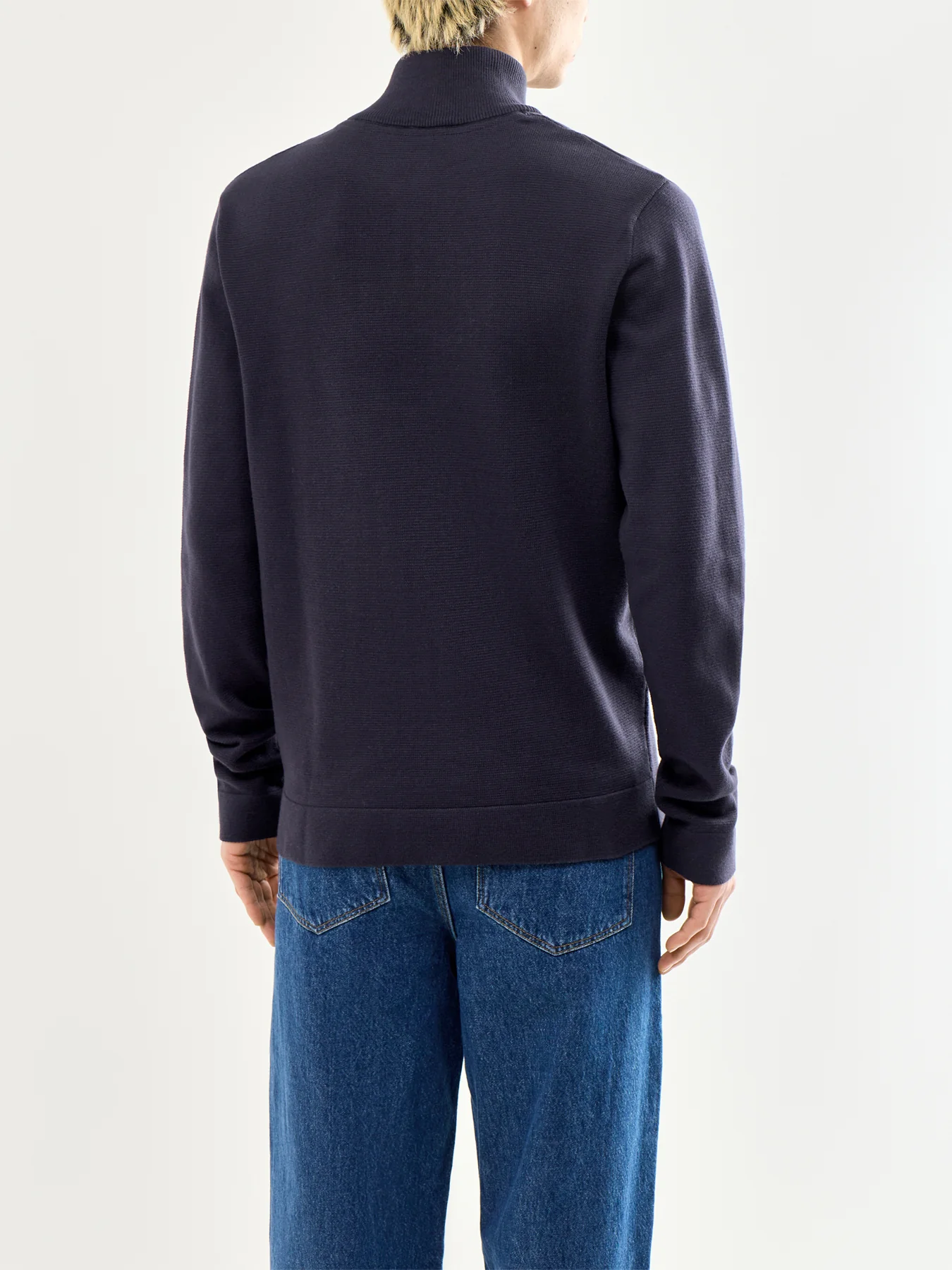 Spring Knit Half Zip Navy - Image 5
