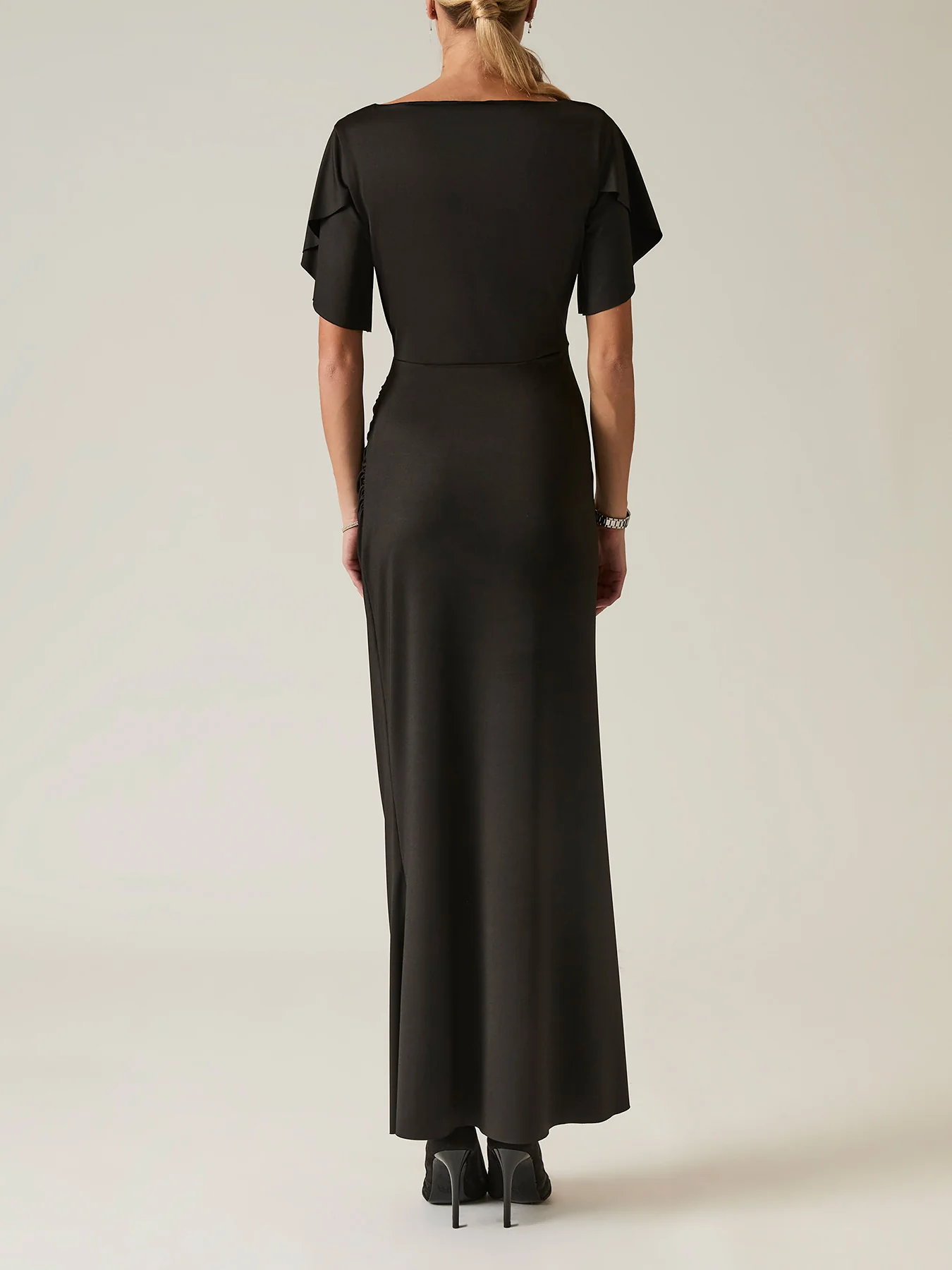 Gathered Maxi Dress Black - Image 5