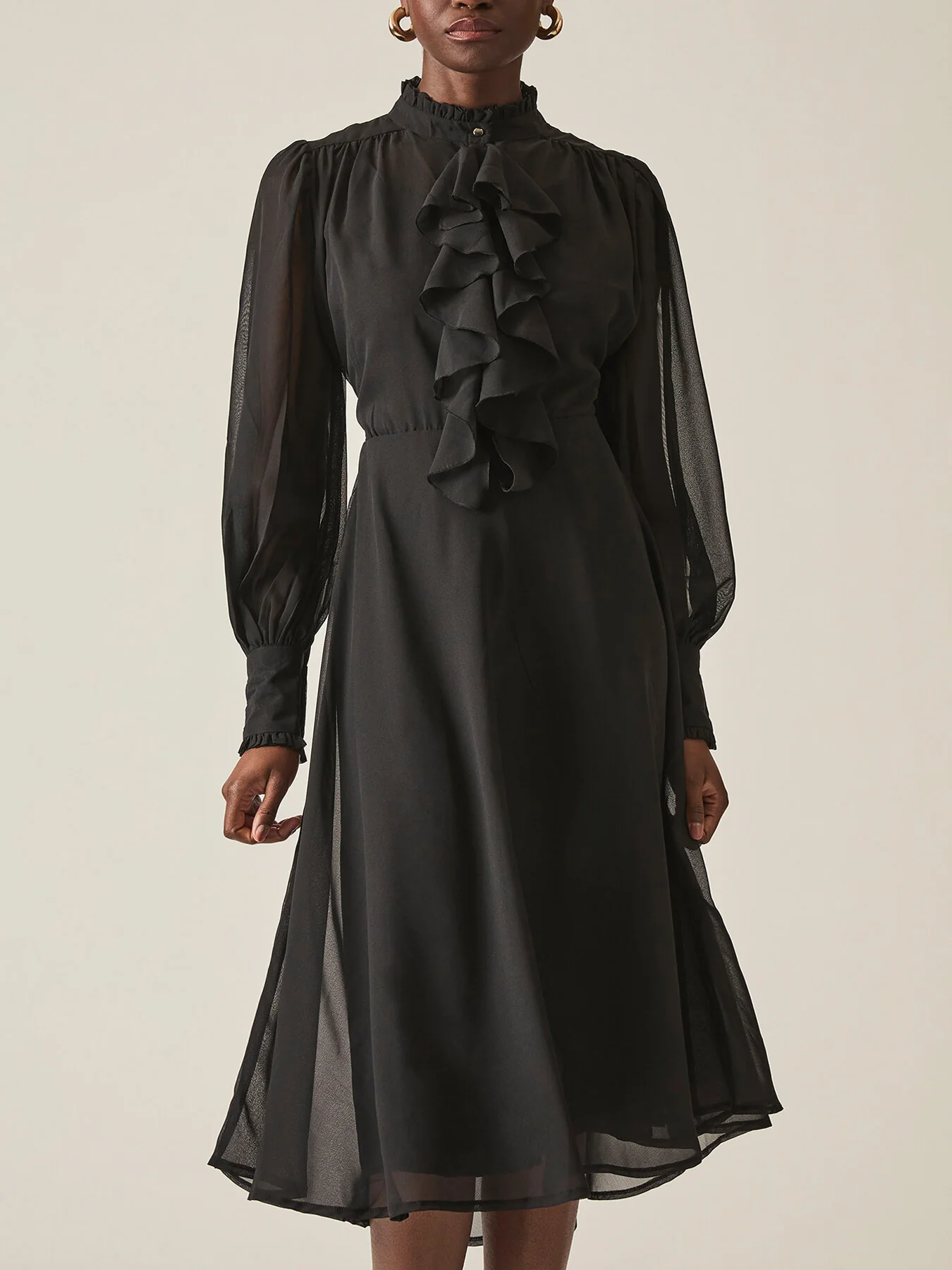 Ruffle Shift Midi Dress - Image 3