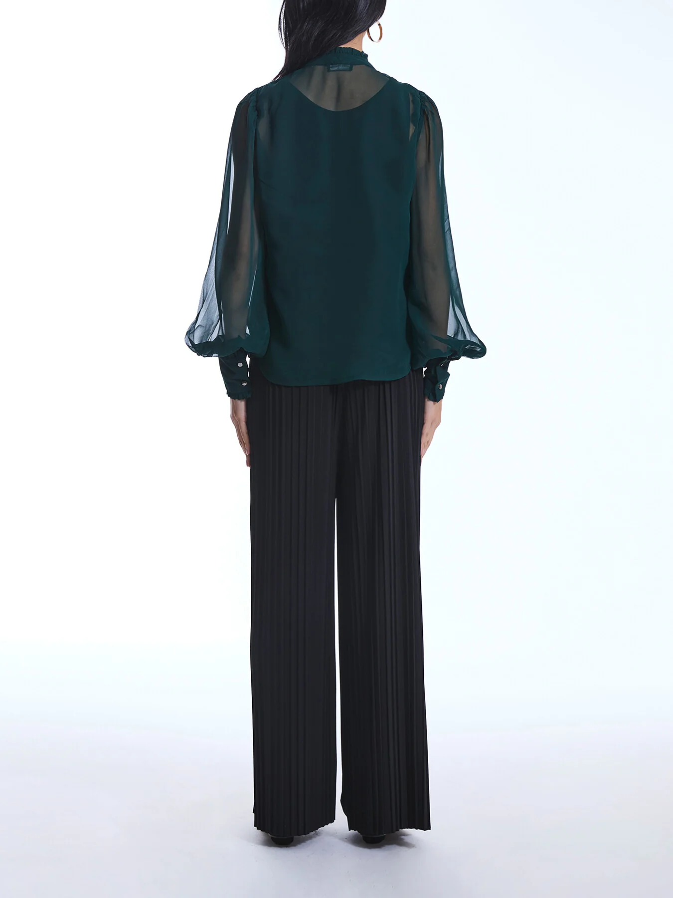 Ruffle Shift Green Shirt - Image 5
