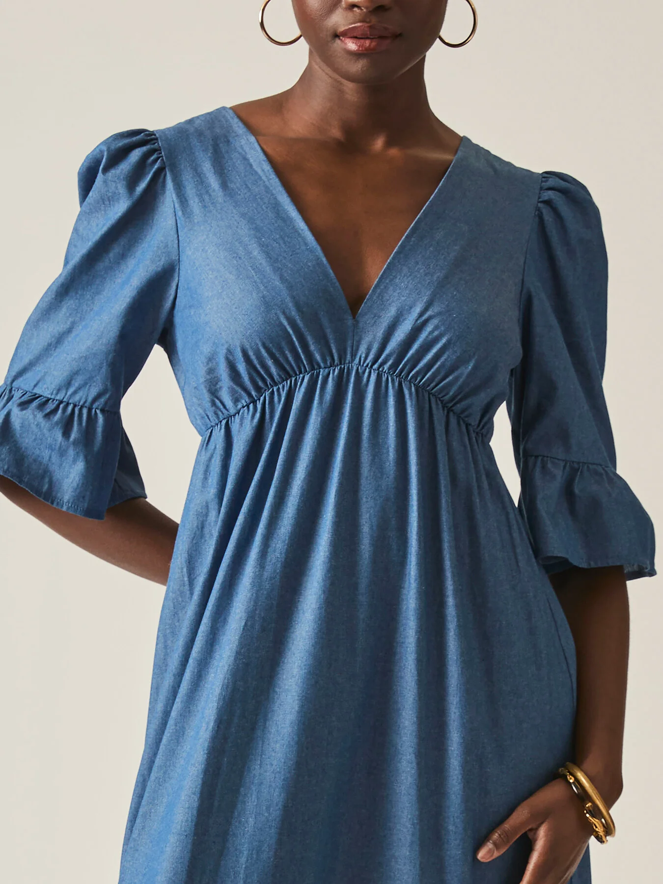 FrillTieredDenimDress - Image 4