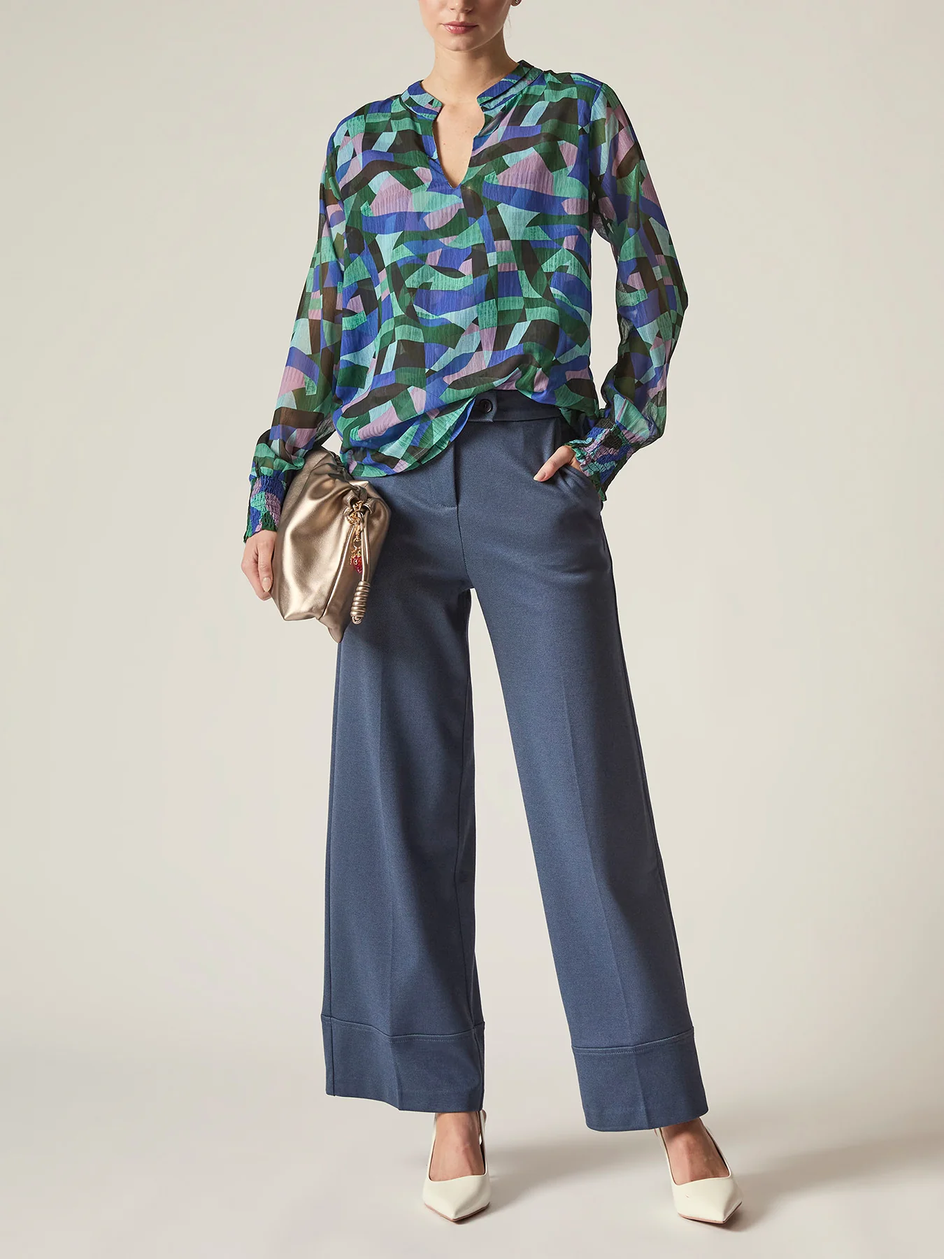Abstract Print Blouse Pattern - Image 2
