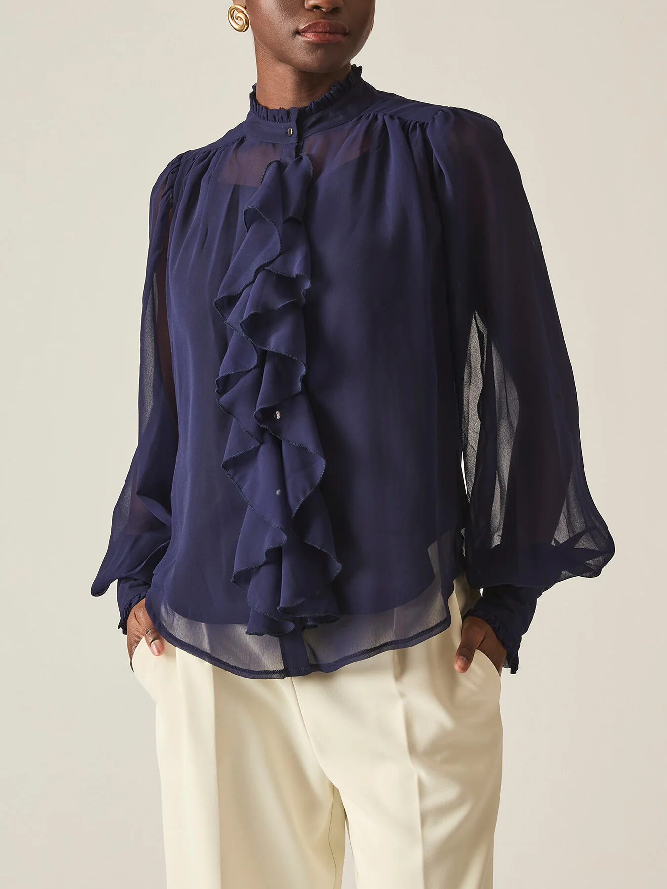 Ruffle Shift Shirt - Image 3