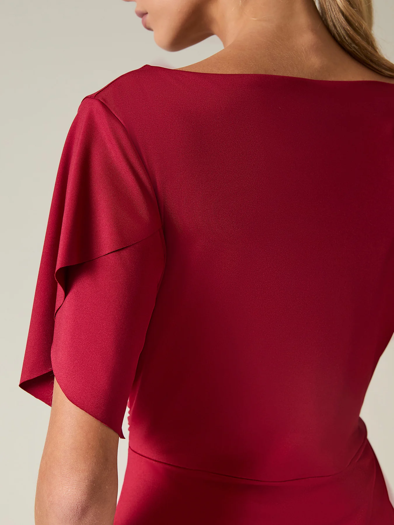 Gathered Maxi Dress Red - Image 4