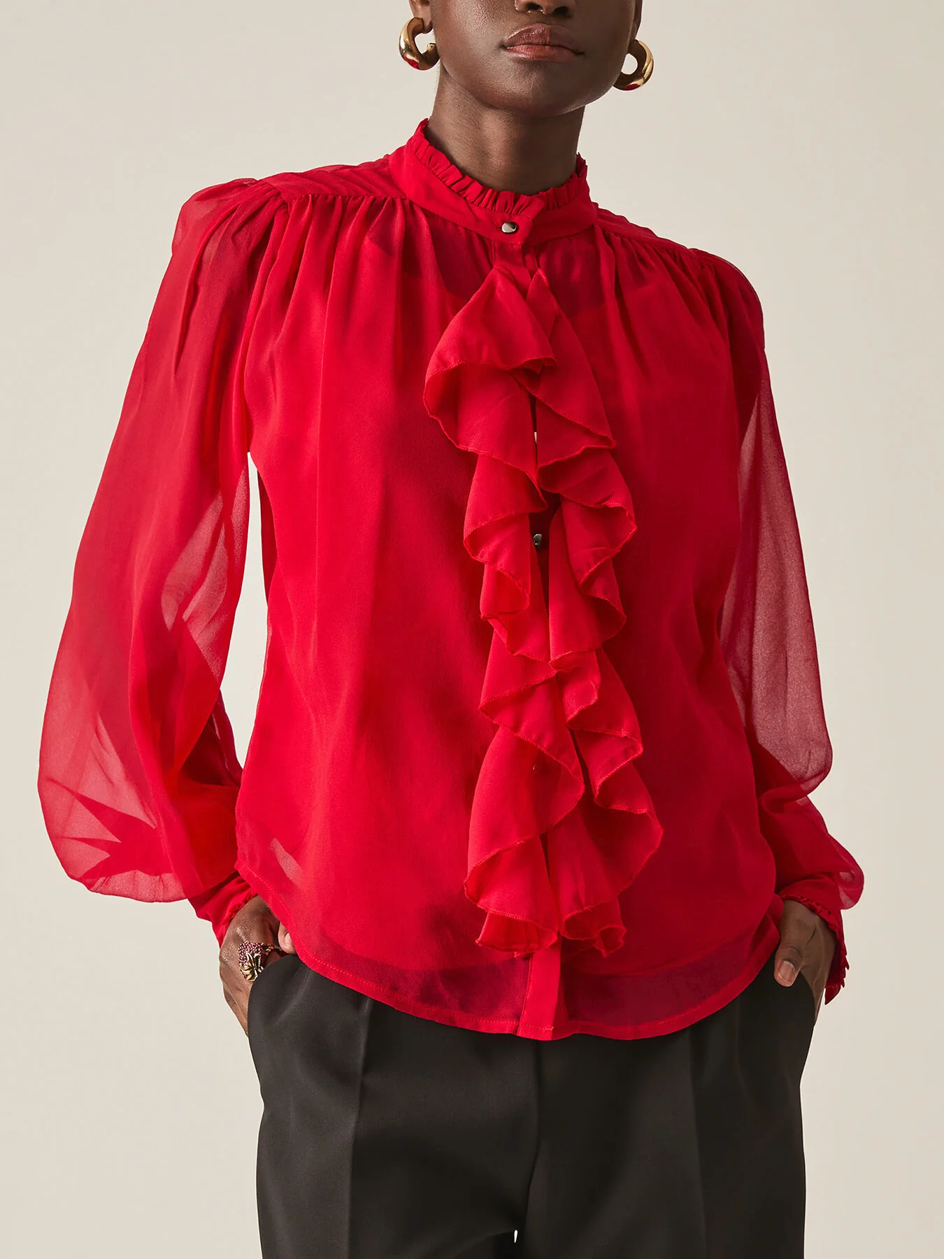 Ruffle Shift Shirt - Image 3