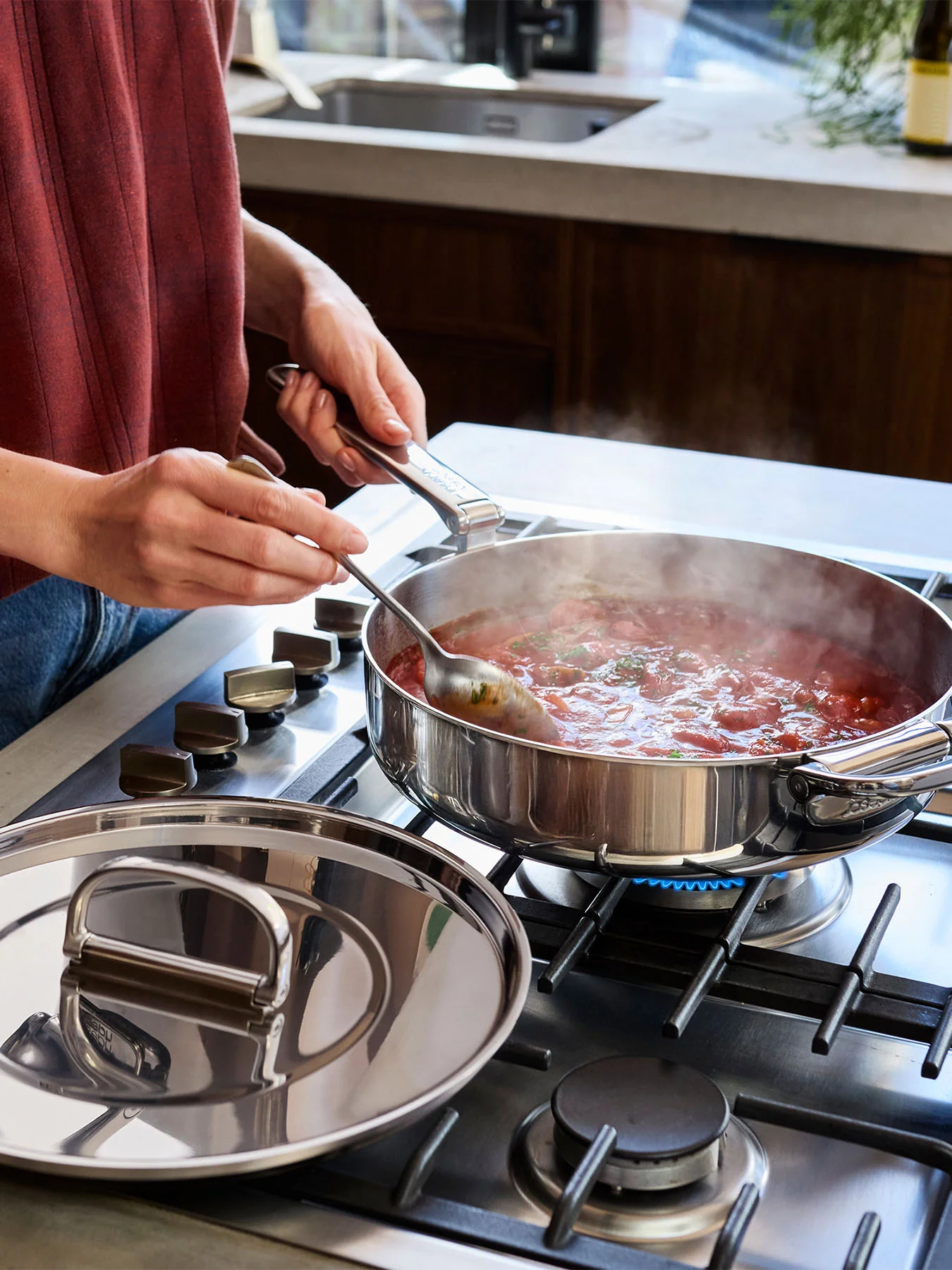 Space Steel Stainless Steel Saute pan with Lid 28cm - Image 3