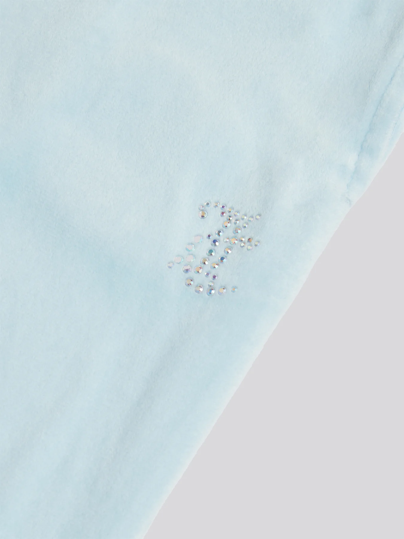 Kids' Velour Diamante Bootcut Joggers Blue - Image 3