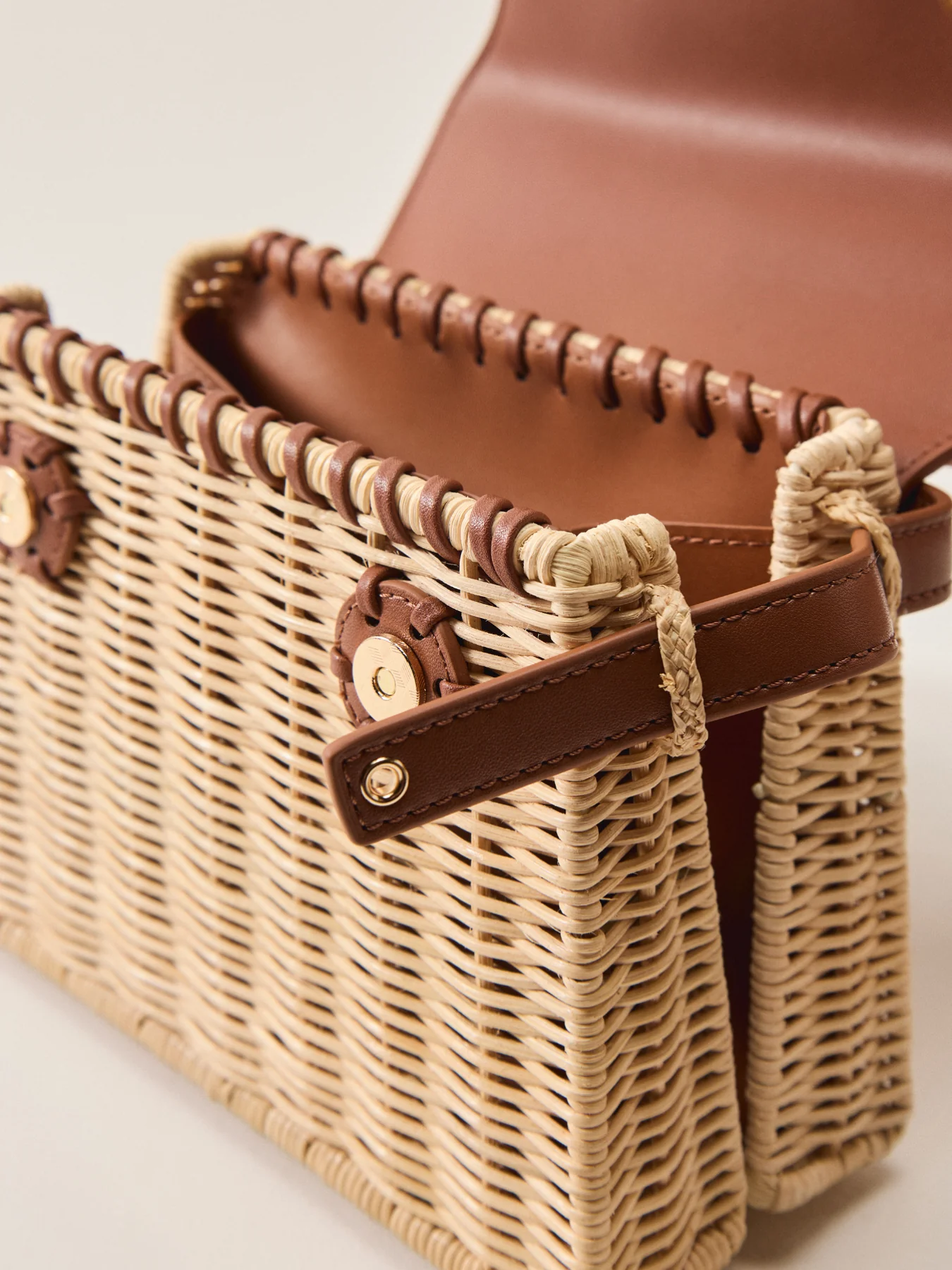 Elise Natural Rattan Bag Brown - Image 5