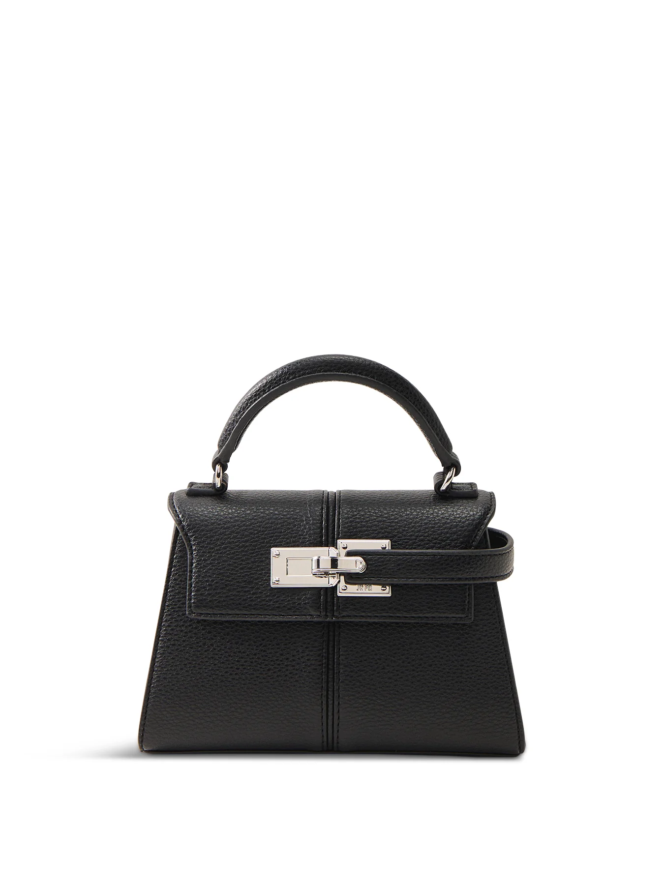 Elise Large Top Handle Vegan Leather Bag Black