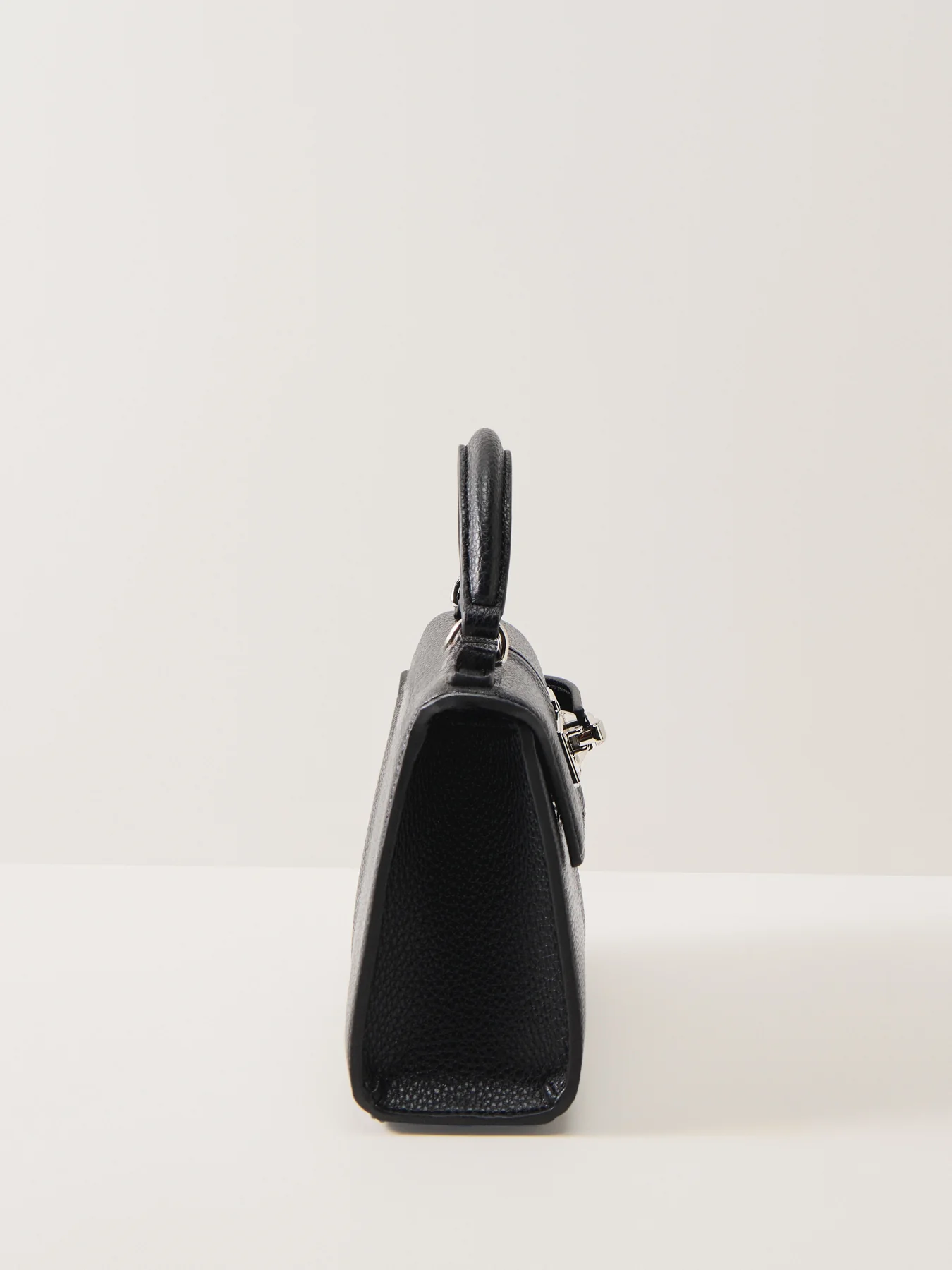 Elise Large Top Handle Vegan Leather Bag Black - Image 4