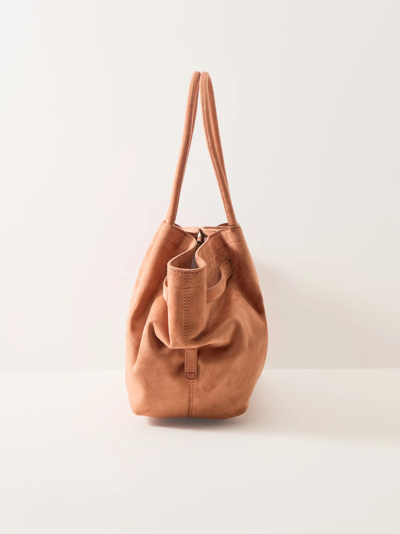 Hana Medium Suede Tote Bag Brown - Image 4