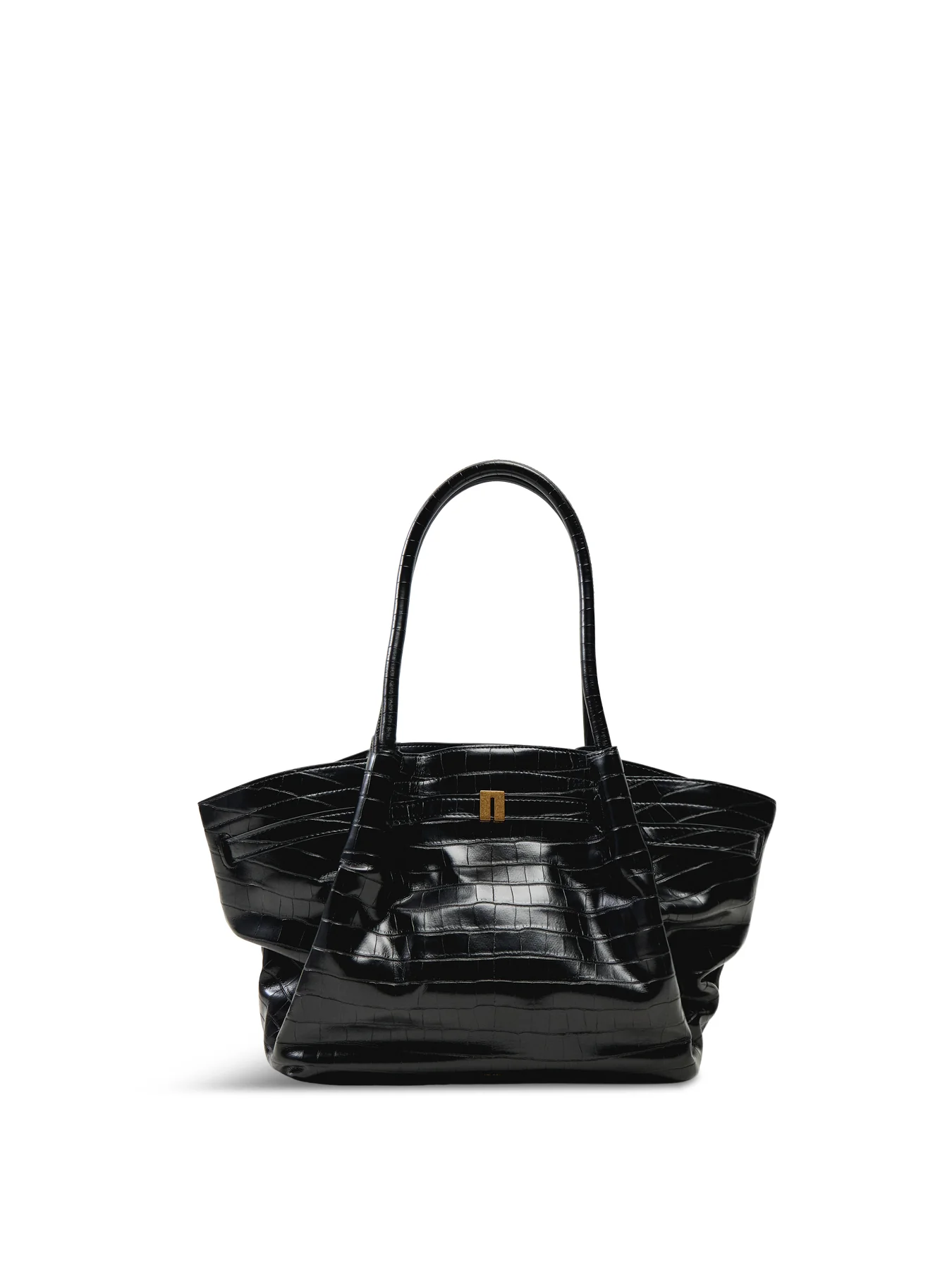 Hana Medium Tote Bag Black Croc
