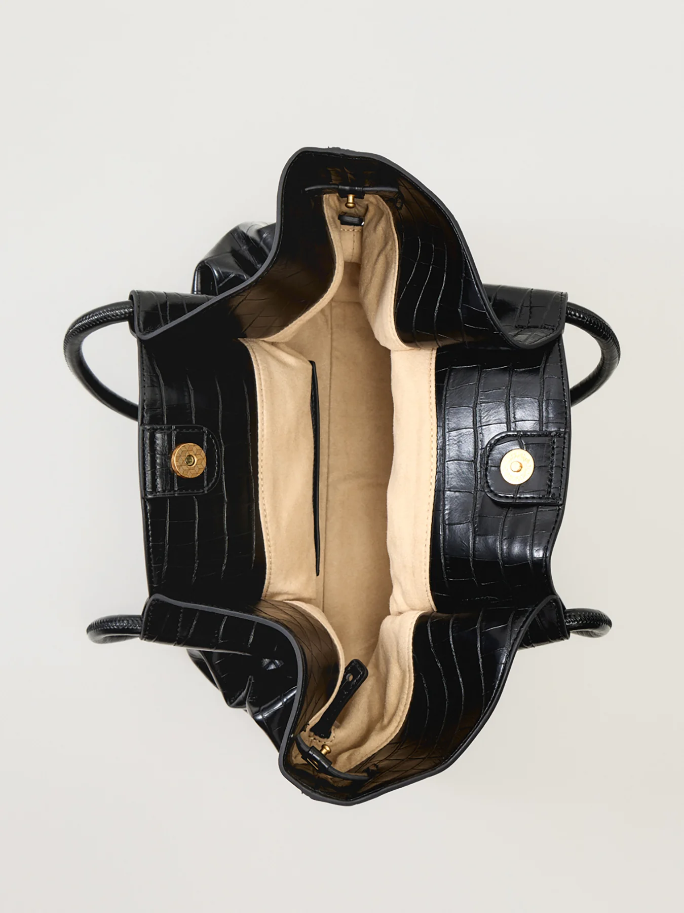 Hana Medium Tote Bag Black Croc - Image 4