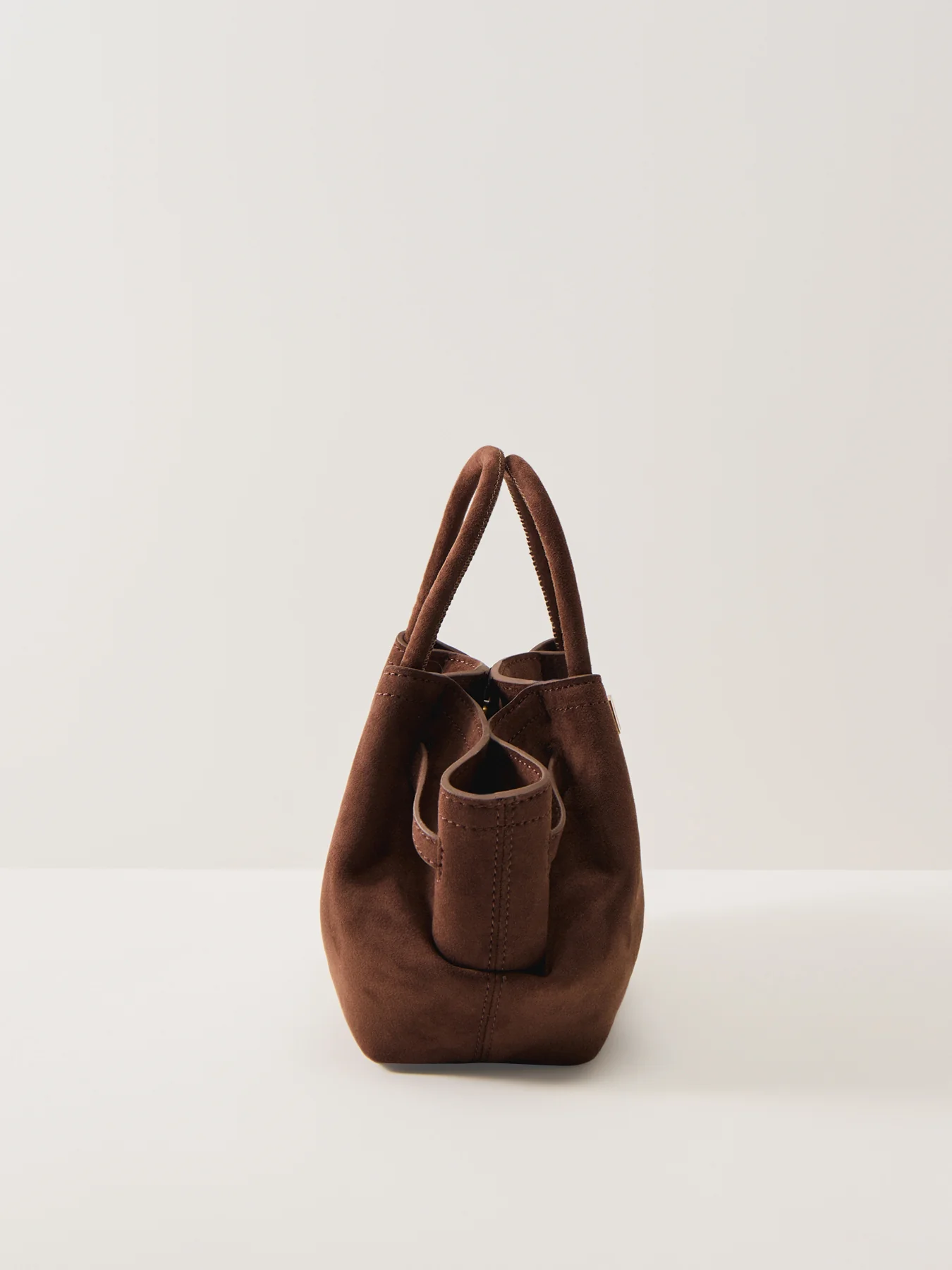 Hana Mini Faux Suede Tote Bag Taupe - Image 4