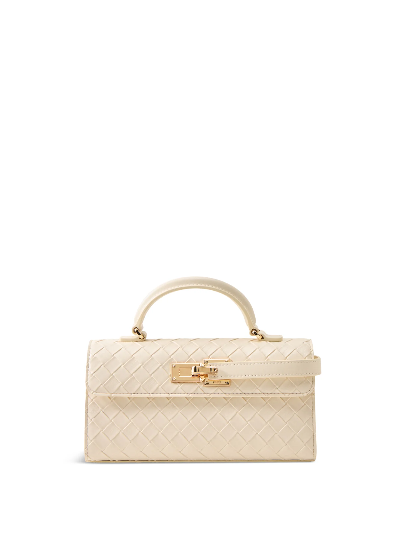 Keyla Weave Top Handle Bag White