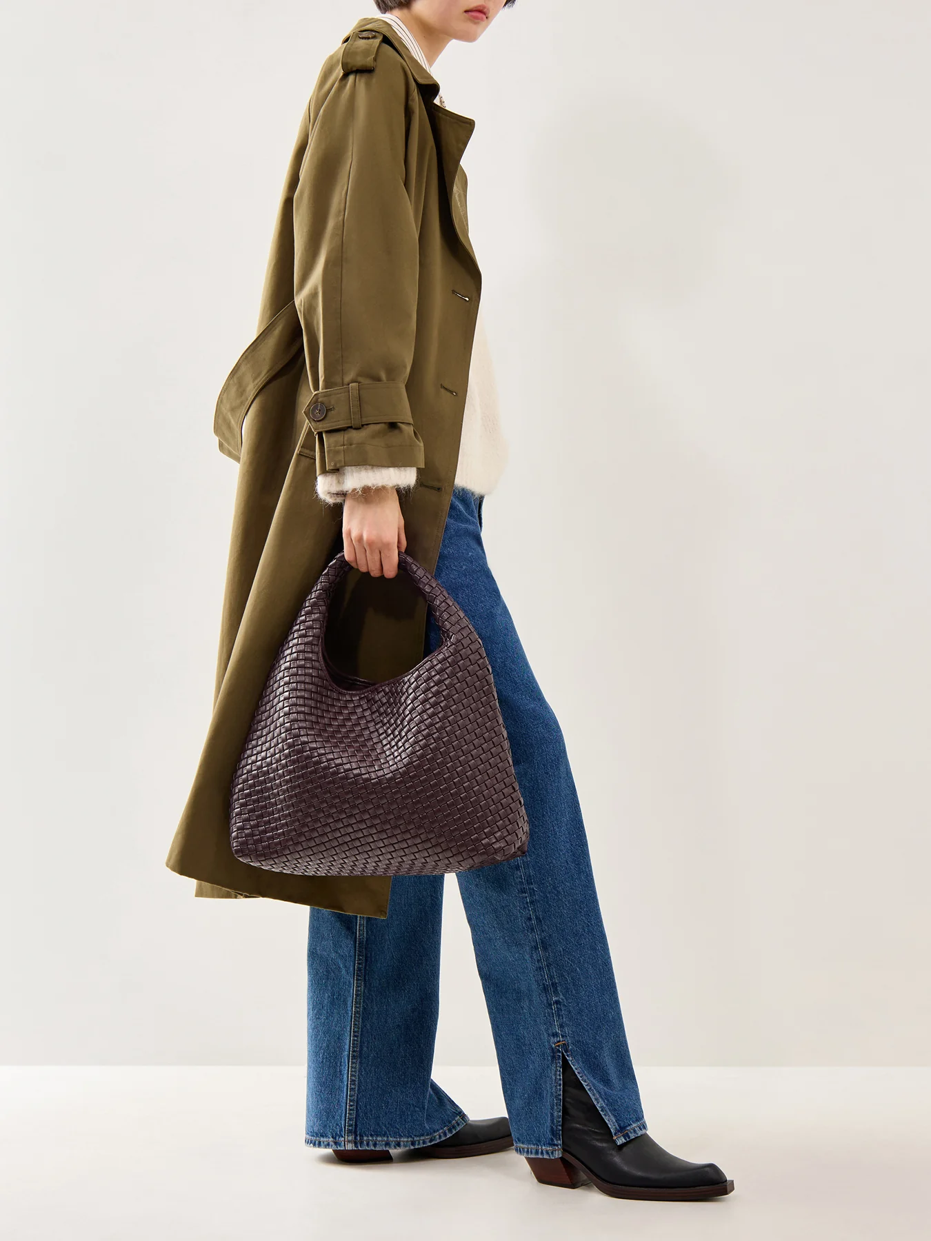 Laura Woven Shoulder Bag Burgundy - Image 2