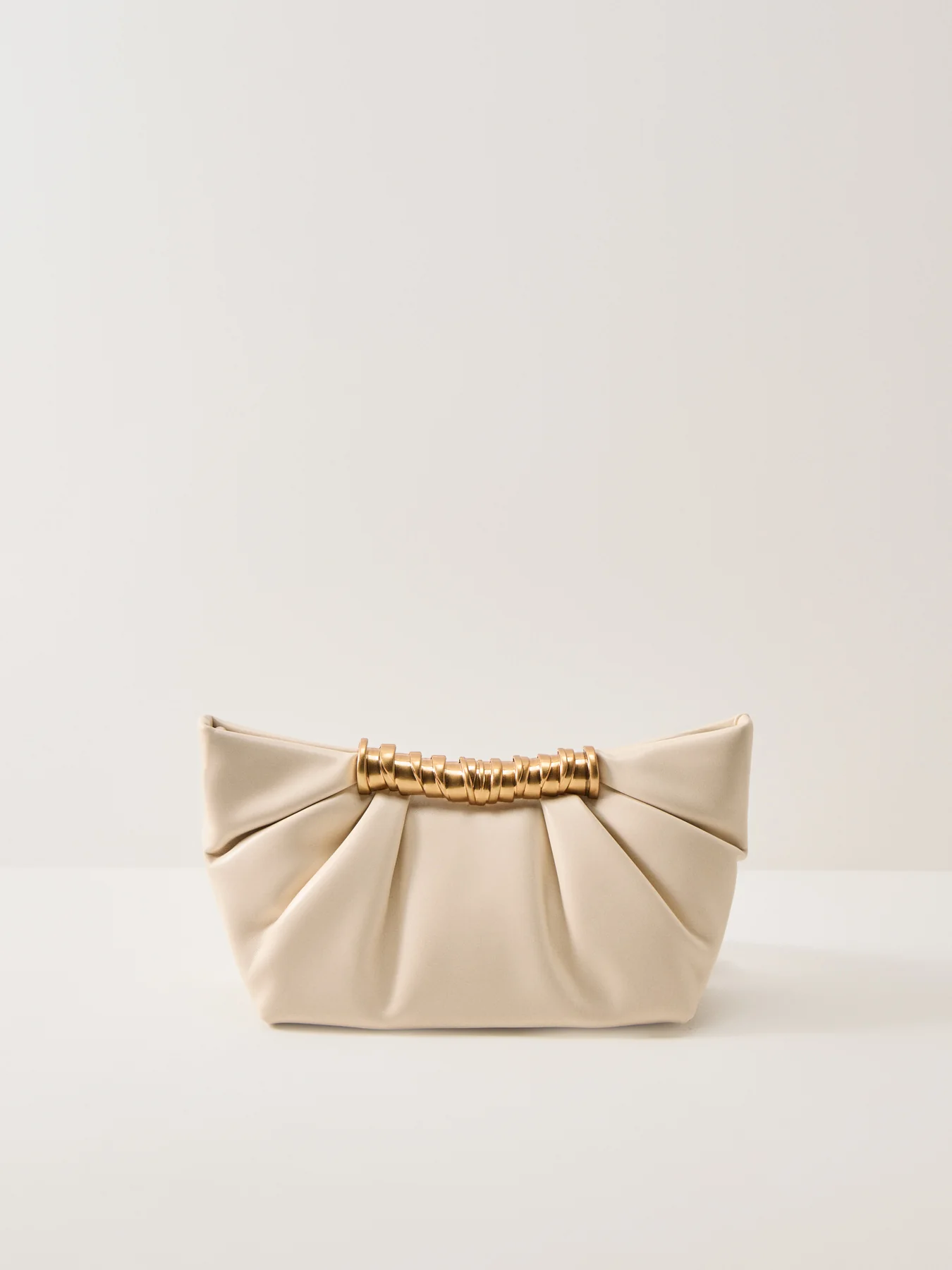 Leia Pleated Clutch Champagne - Image 3