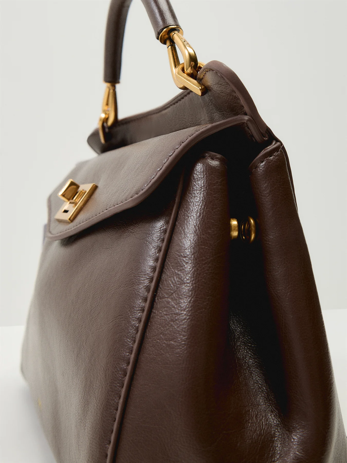 Lucia Classic Top Handbag Dark Brown Dark Brown - Image 5