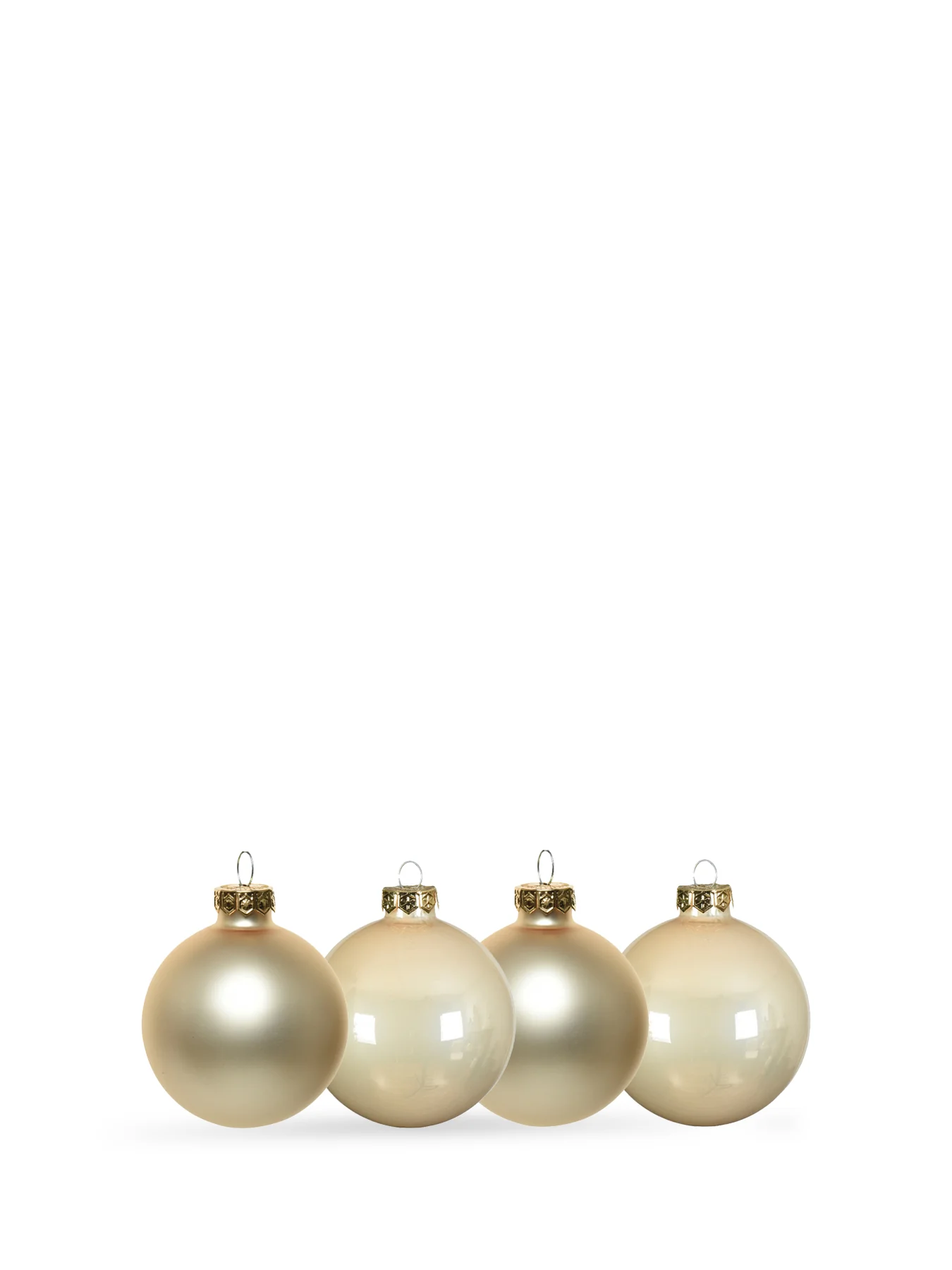 Christmas Baubles Glass Enamel Pack of 16 Gold
