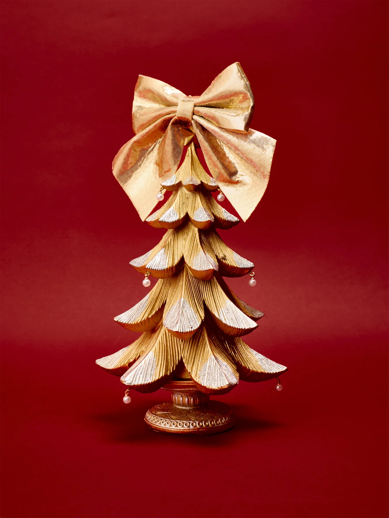 Polyresin Glittered Christmas Tree Gold - Image 3