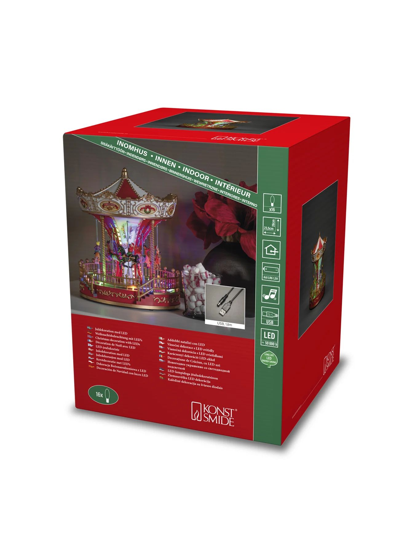 Christmas Mechanical Carousel Decoration LED Music USB - Image 3