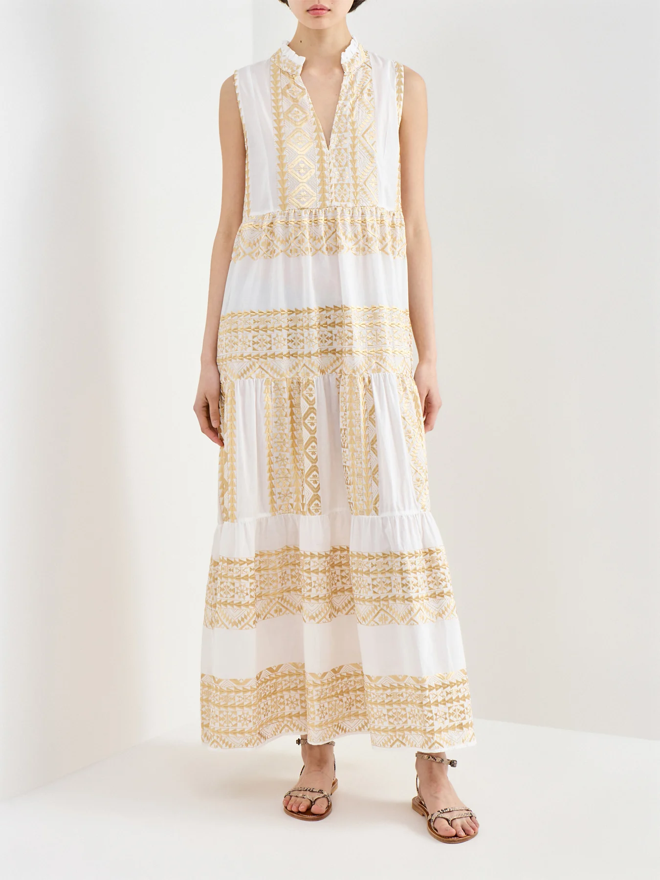Classic Triangle Maxi Dress White - Image 4