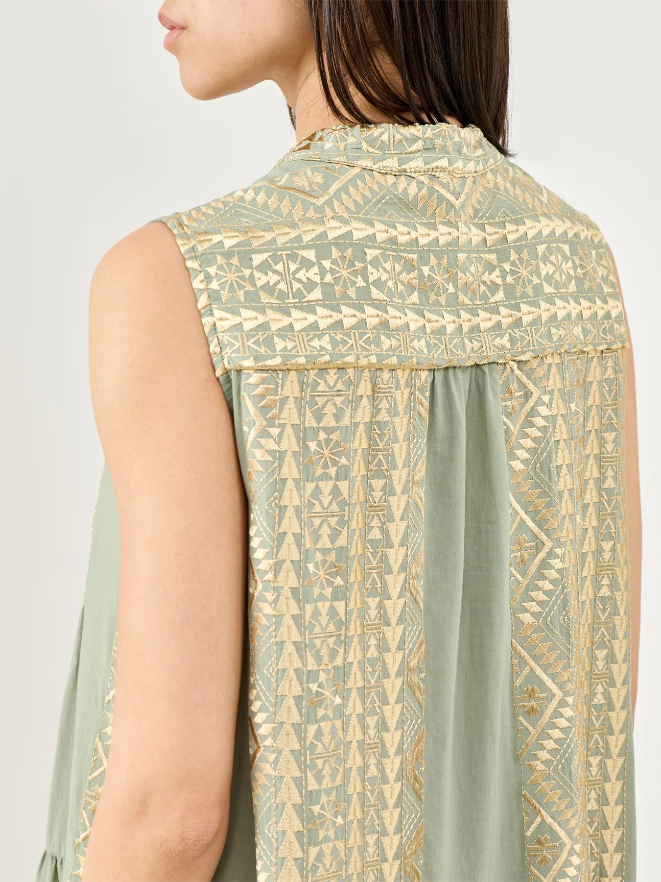 Triangle Sleeveless Mini Dress Khaki - Image 3
