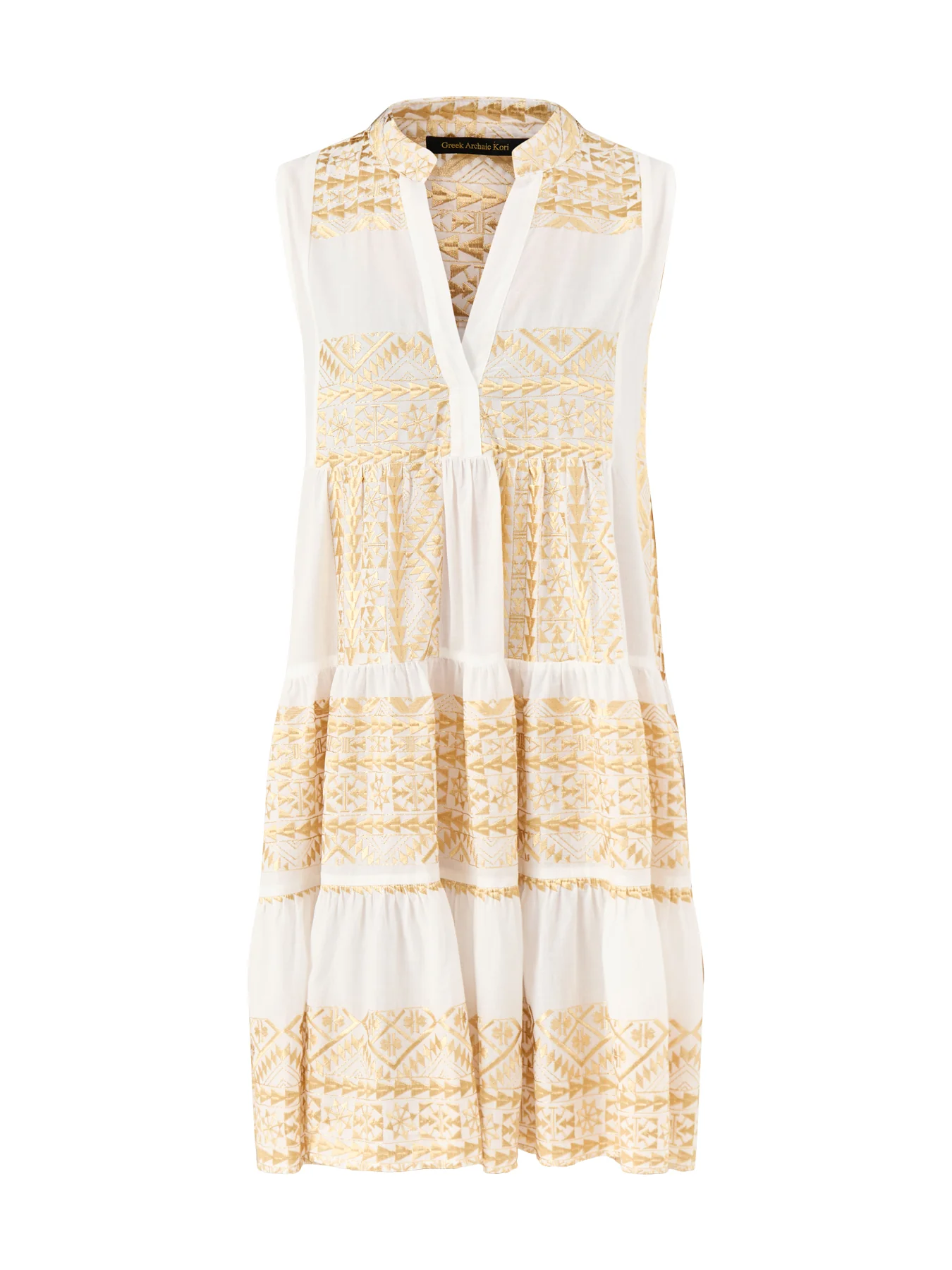 Triangle Sleeveless Mini Dress White