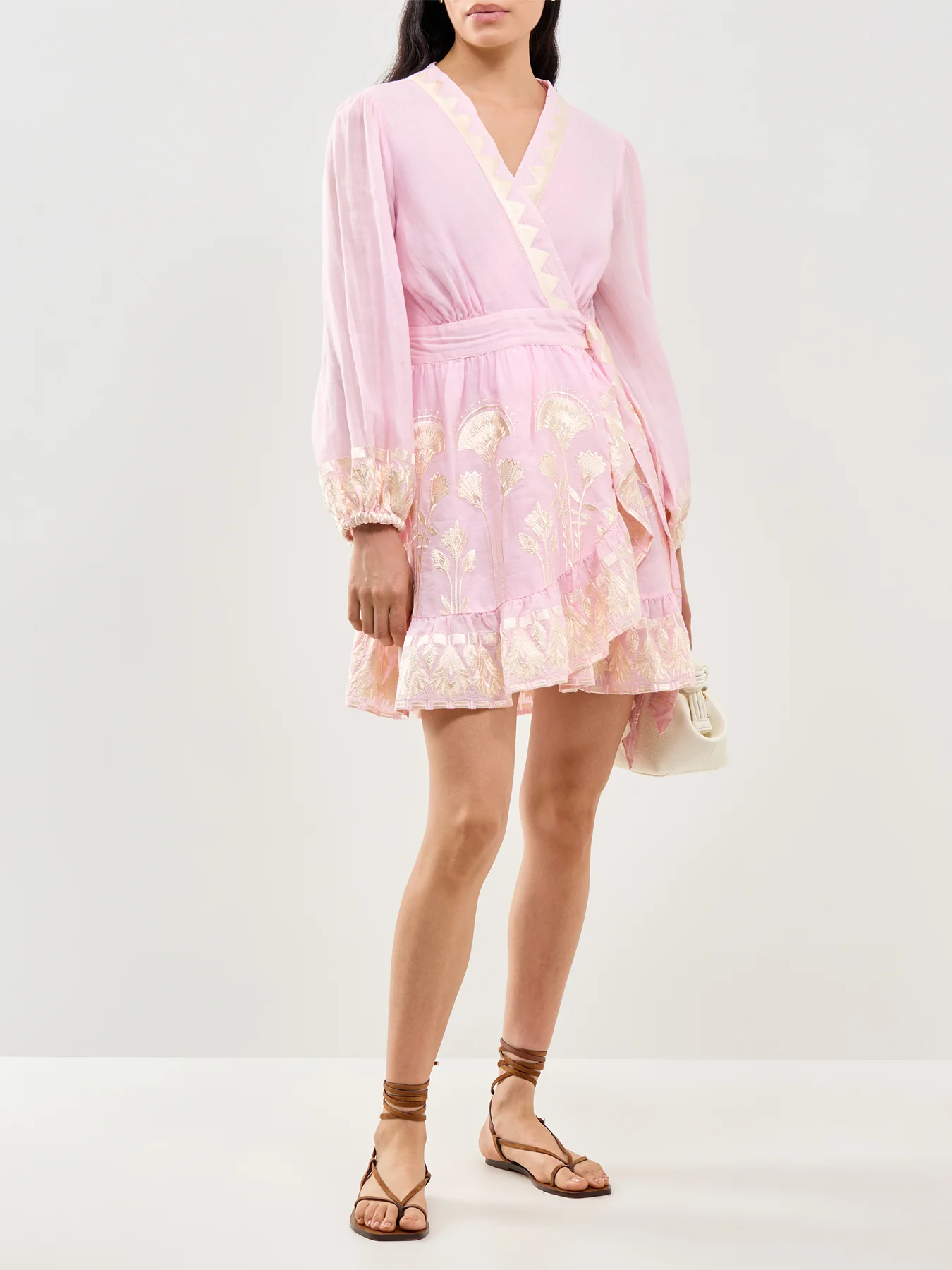 Papyrus Wrap Mini Dress Pink - Image 2
