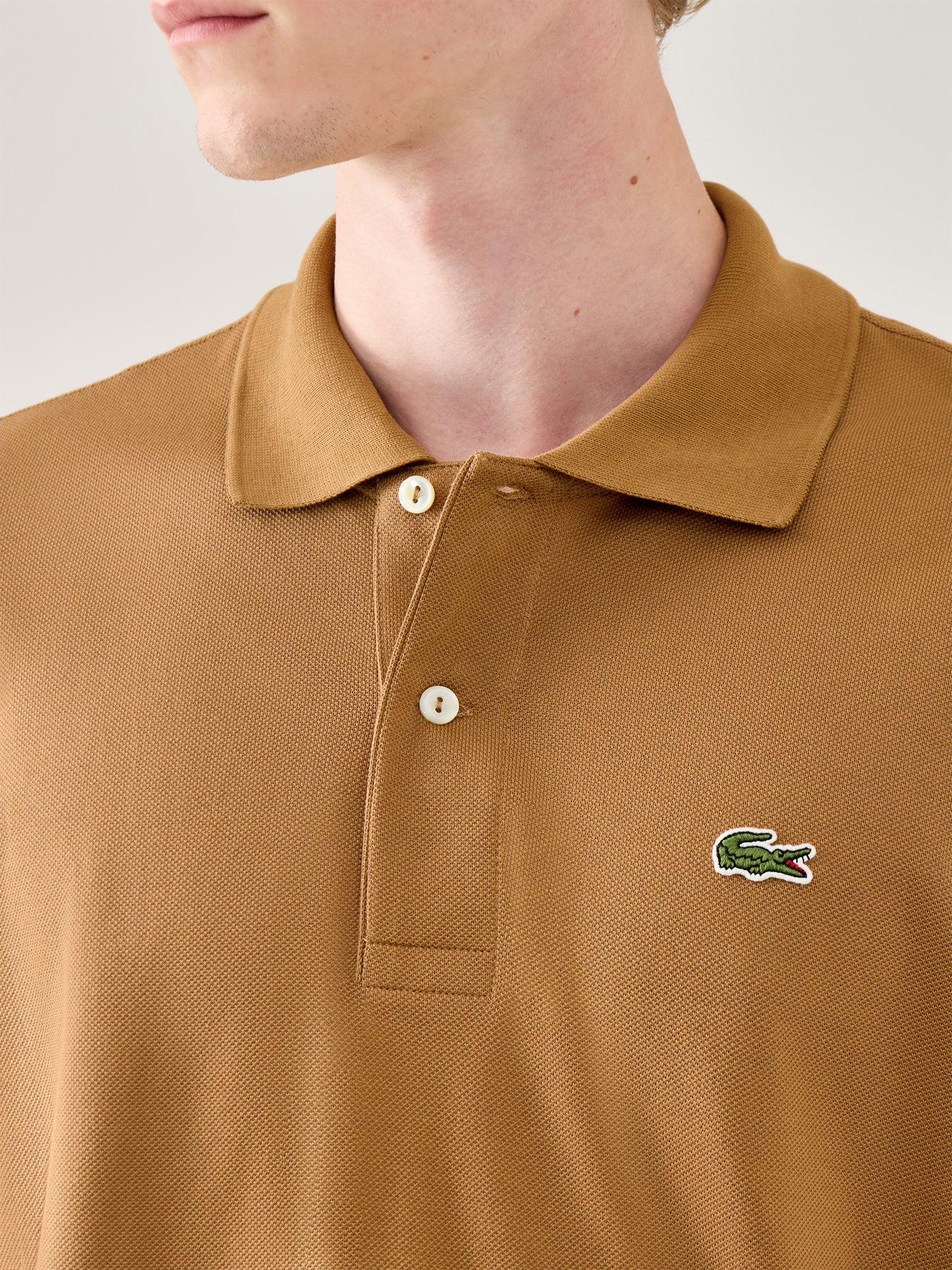 Classic Short Sleeves Cotton Polo Brown - Image 3