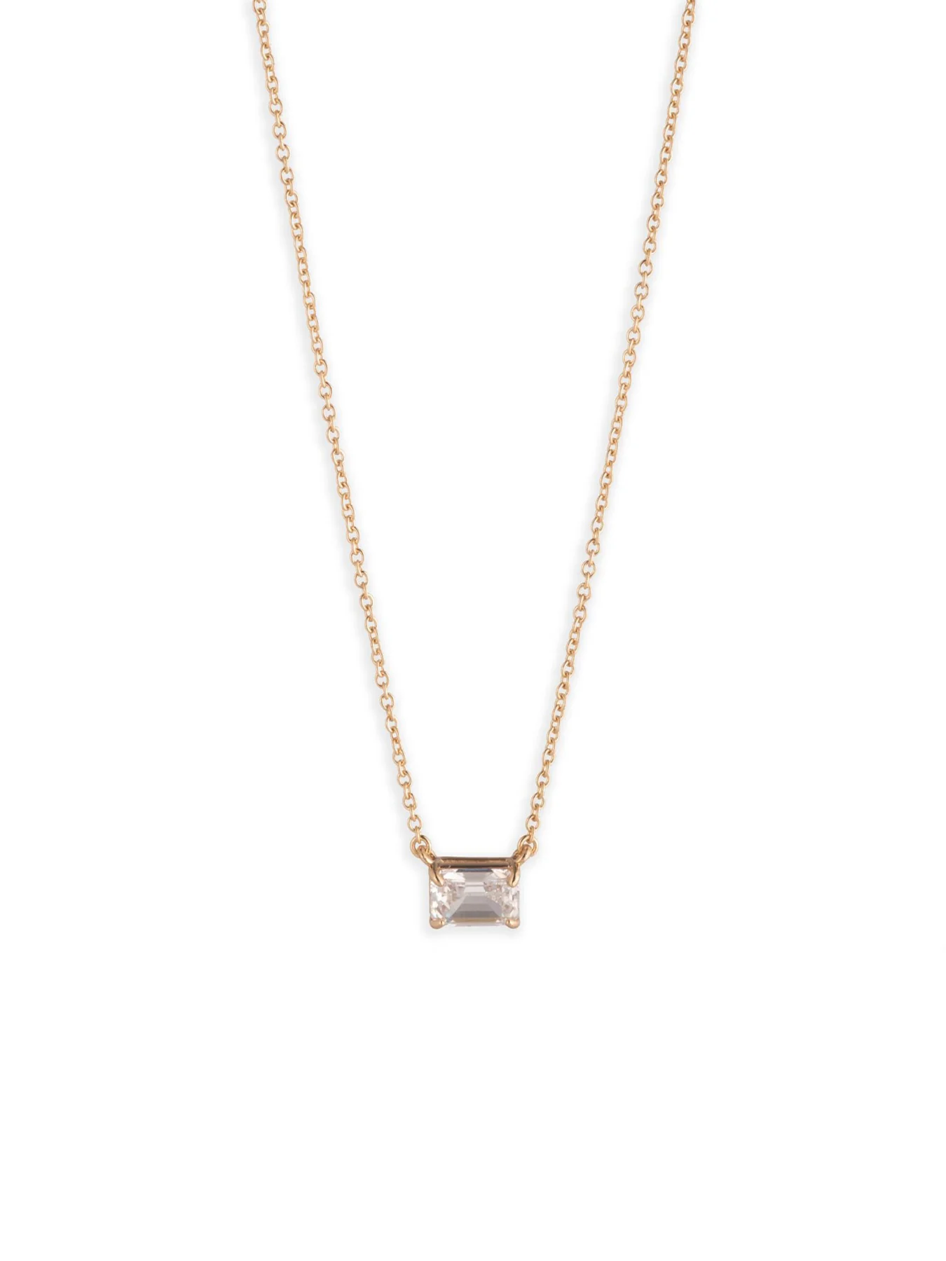Cubic Zirconia Pendant Necklace Gold