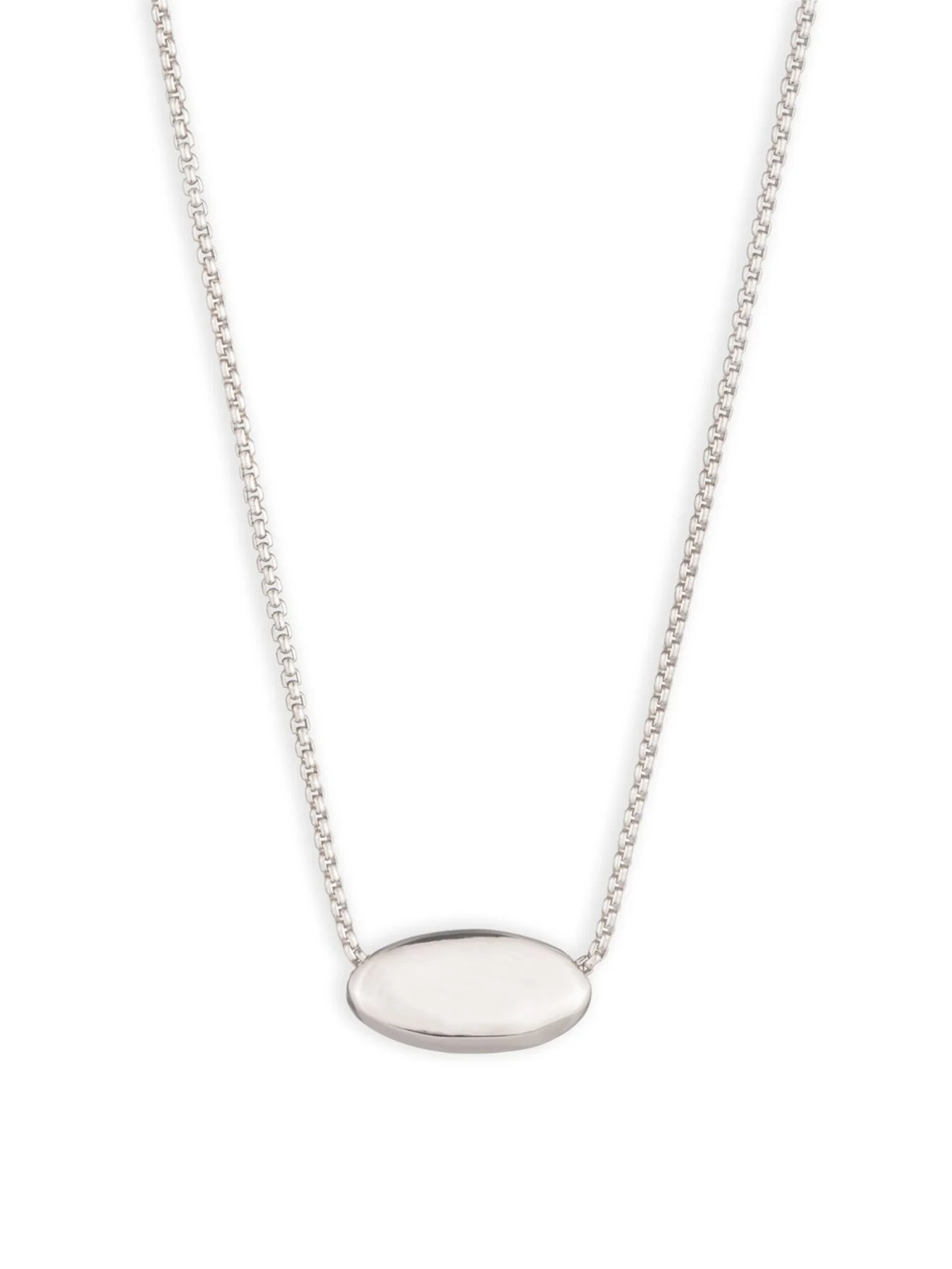 16In Puffy Pear Pendant Necklace Silver