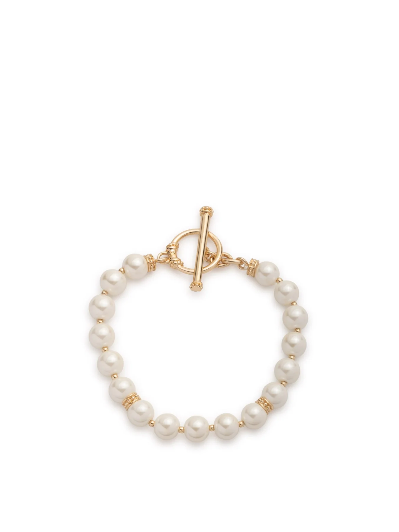 Pearl Toggle Bracelet Gold