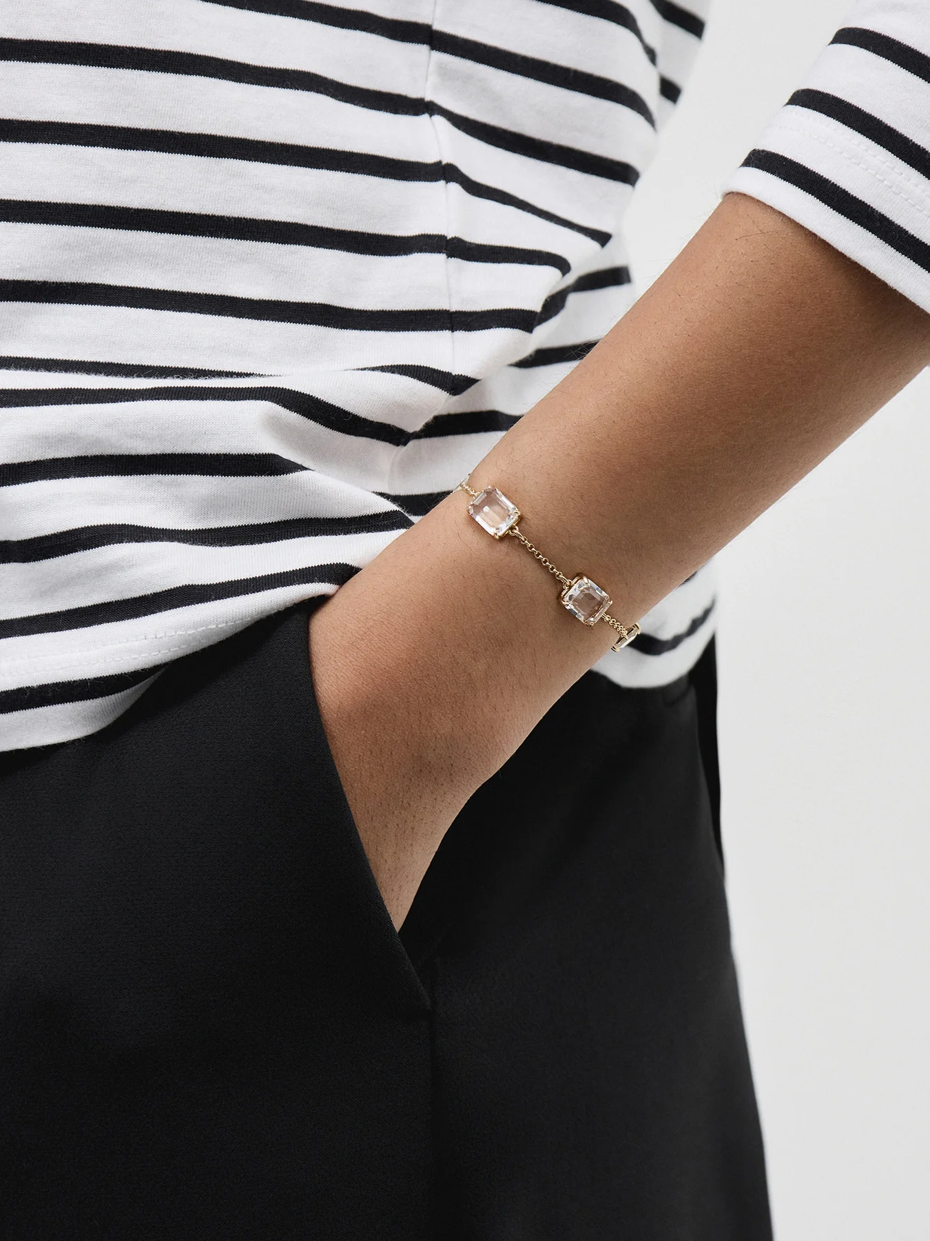 Multi-Stone Flex Bracelet Gold/Crystal - Image 2