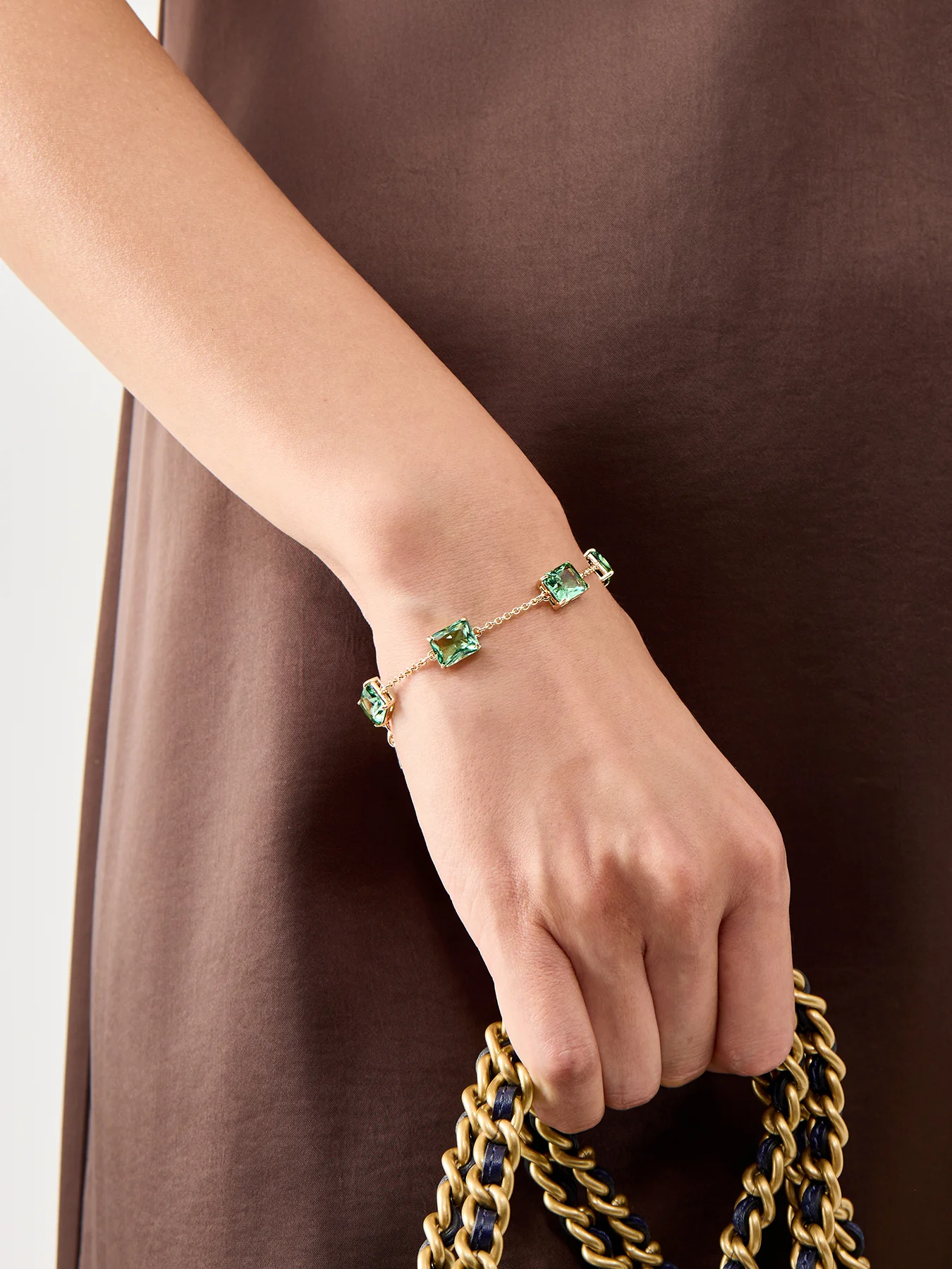 Multi Stone Flex Gold Bracelet - Image 2