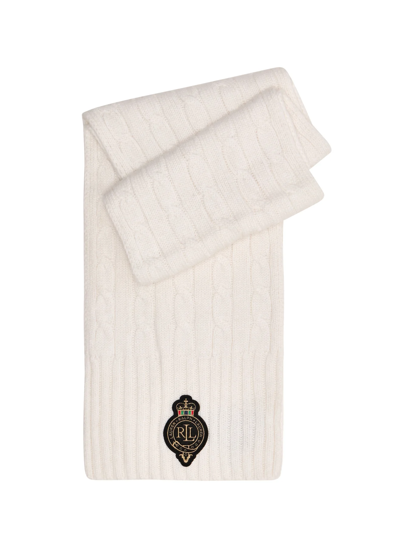 Crest Cable Knit Scarf Navy