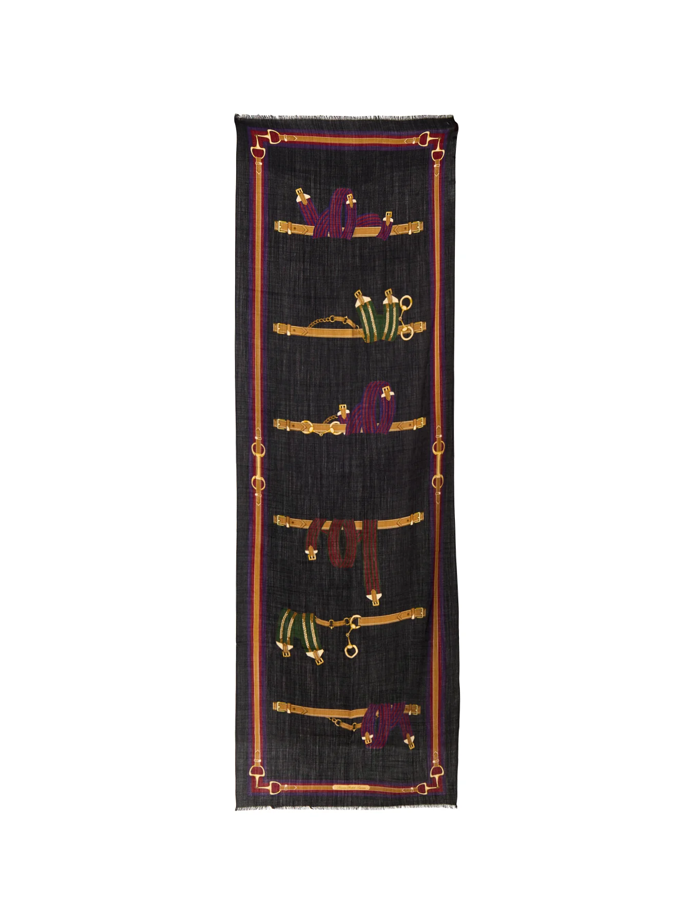 Equestrian Ribbon Scarf Wrap Navy