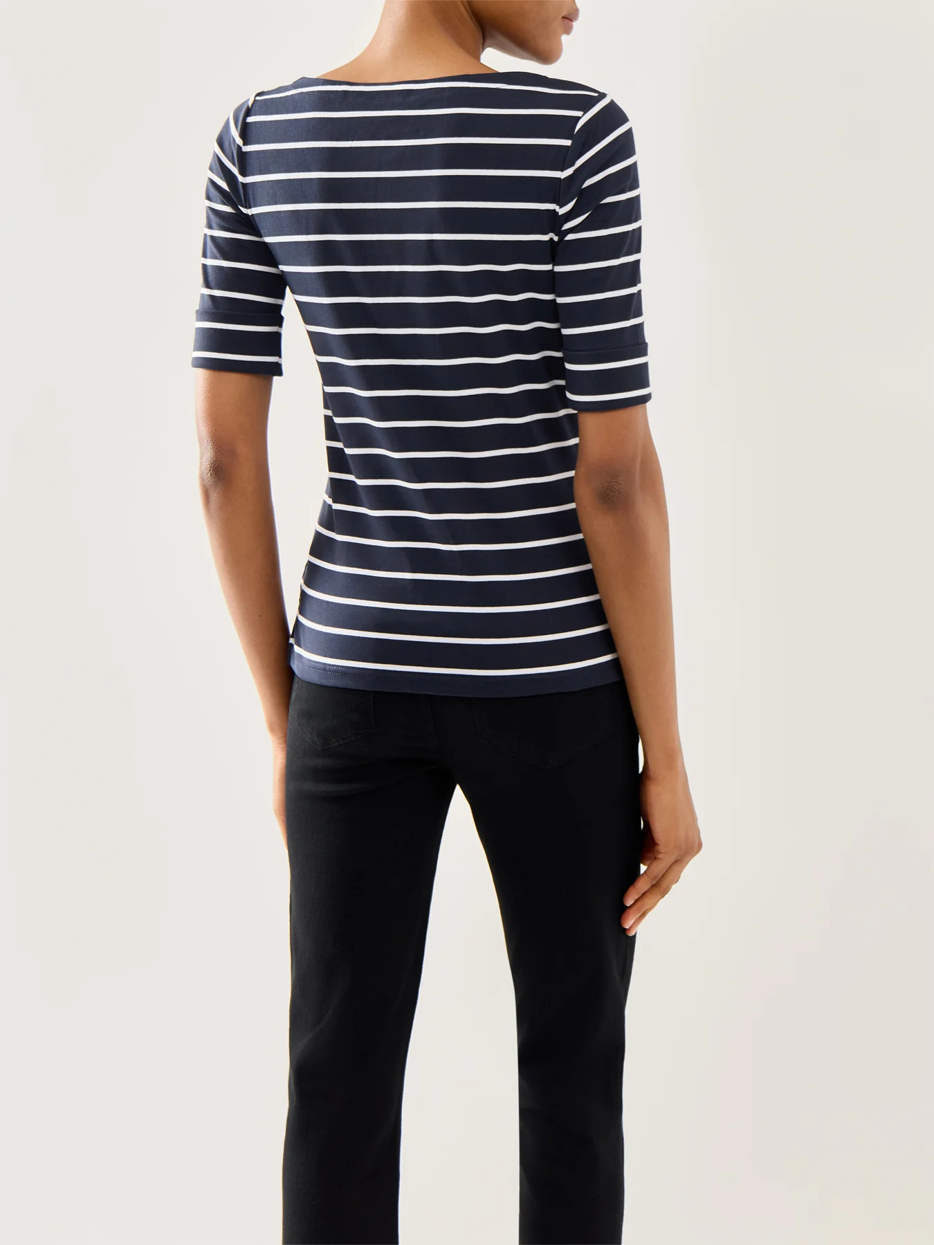 Judy Elbow Sleeve Top Lauren Navy White - Image 5