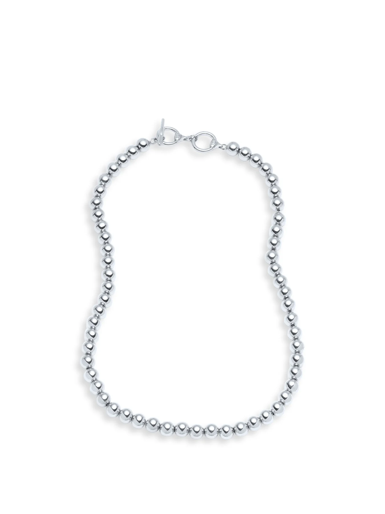 Lauren Ralph Lauren 17 Silver Bead Collar Necklace