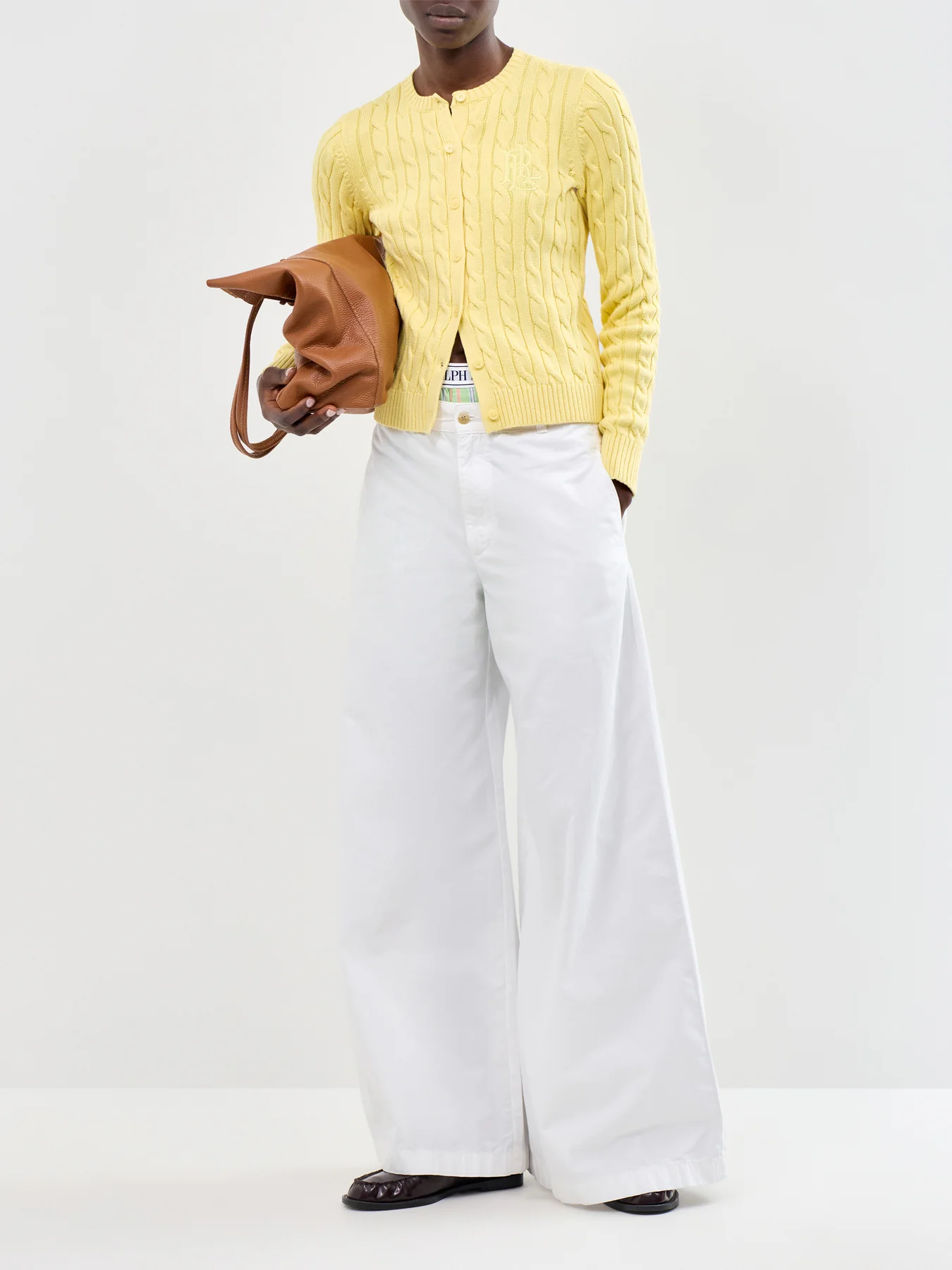 Ralhan Cable Knit Cardigan Yellow - Image 2