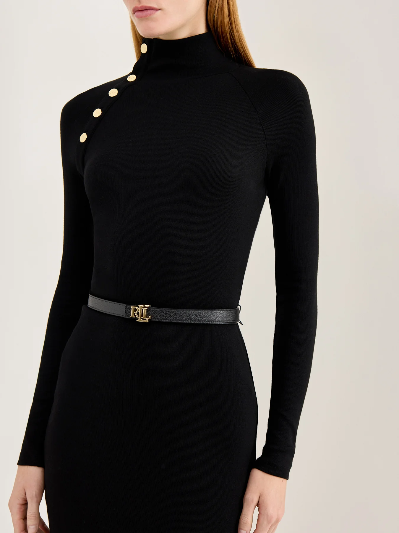 Reversible Skinny Leather Belt Black - Image 2