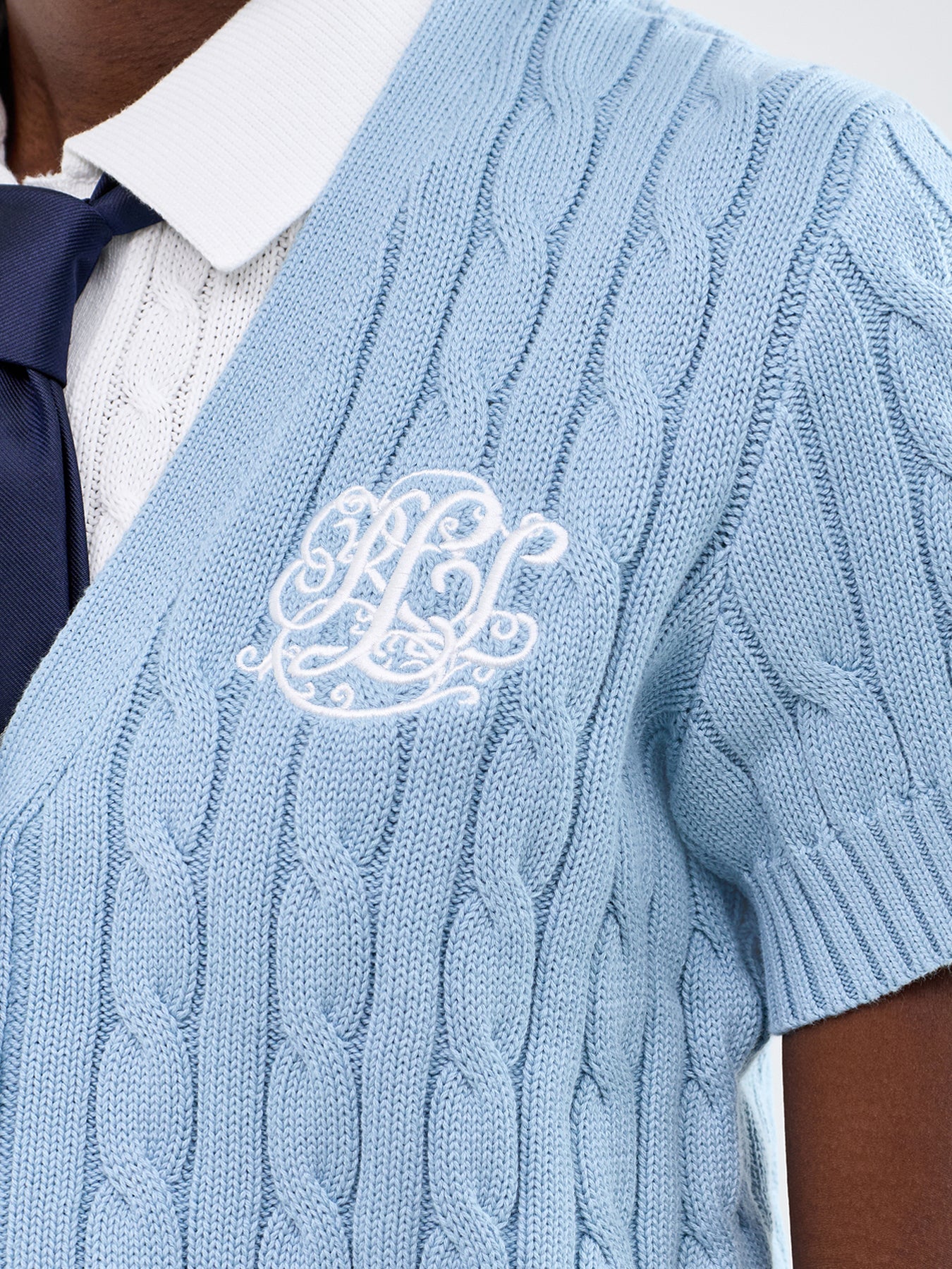 Cable Knit Cardigan Blue - Image 3